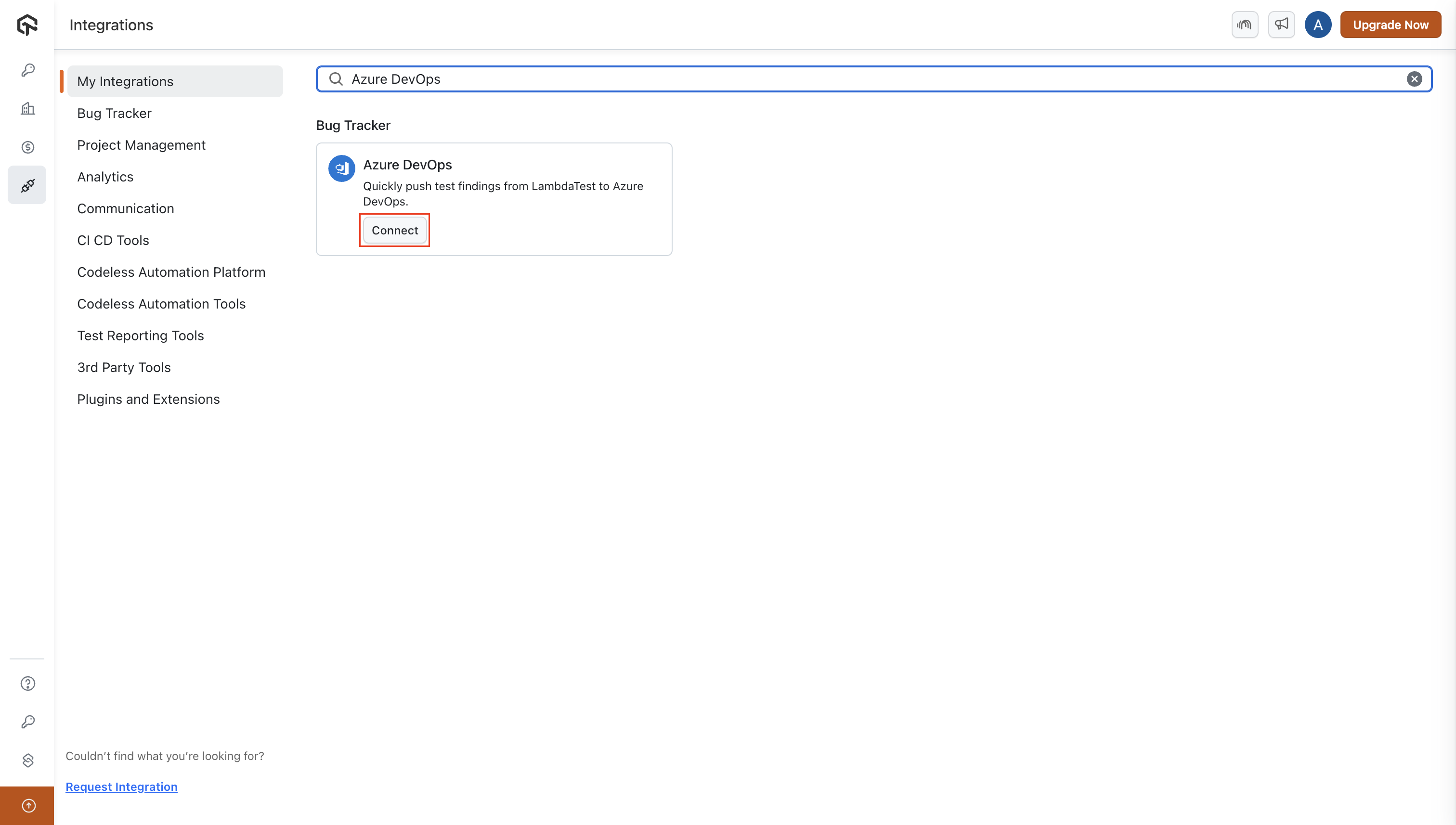 Azure DevOps Integration Card