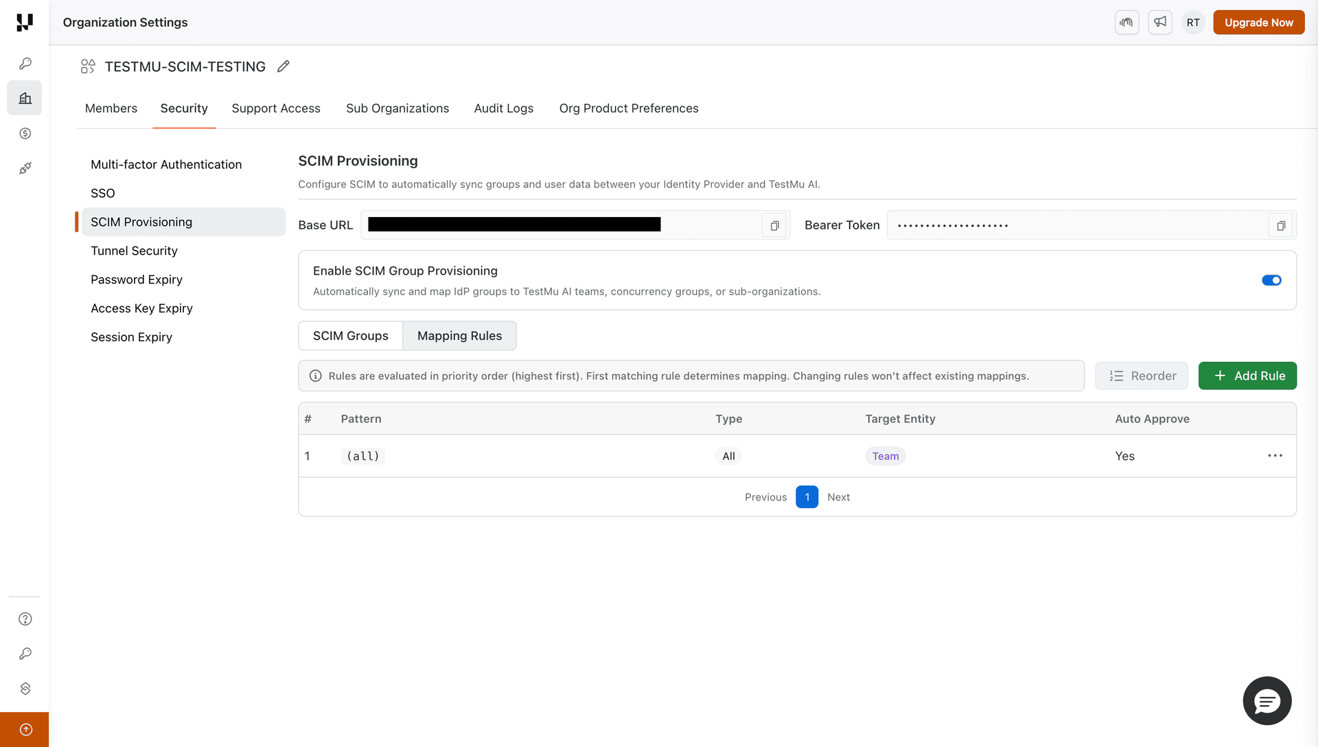 Mapping rules tab in LambdaTest
