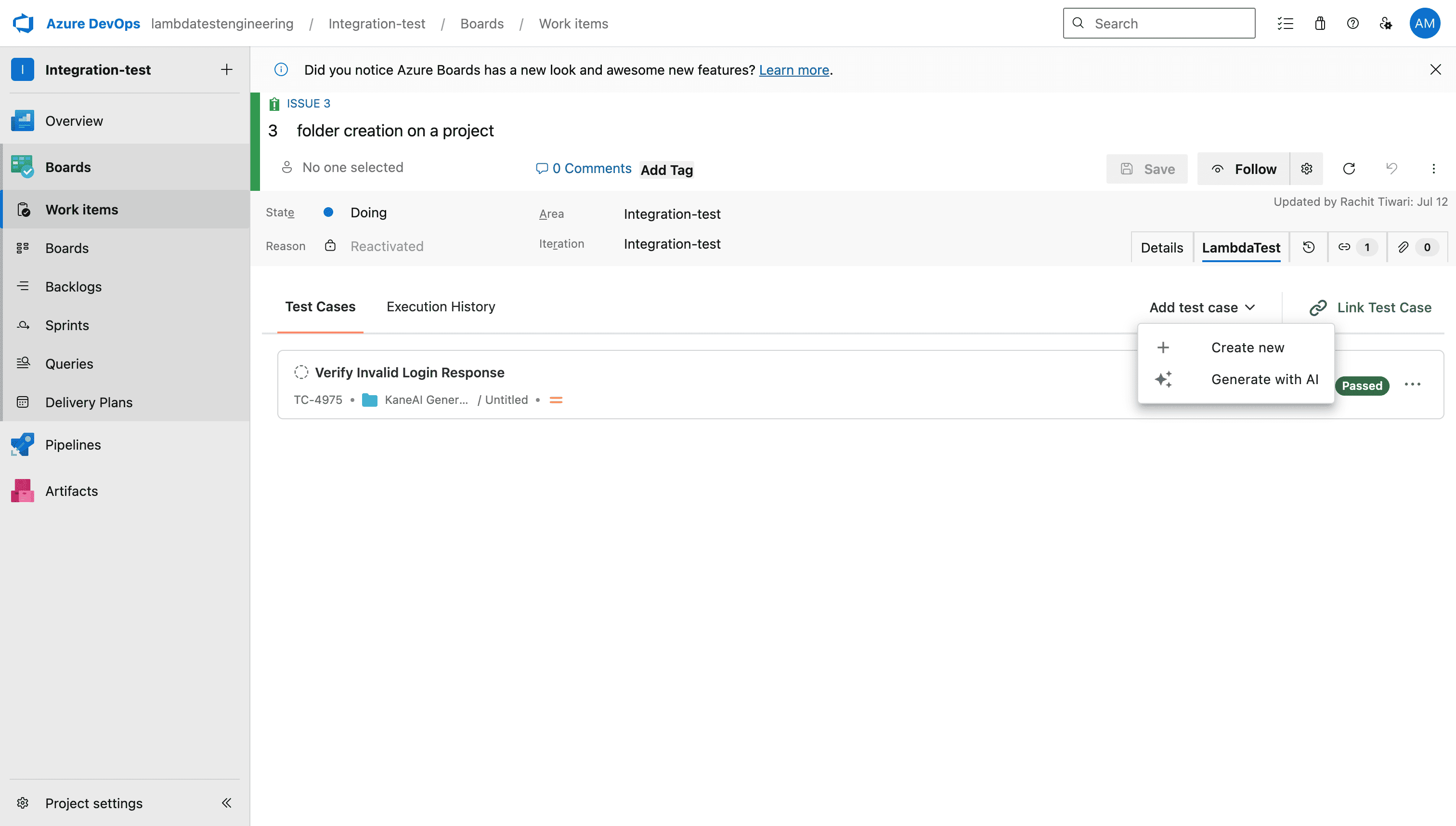 Create New Test Cases