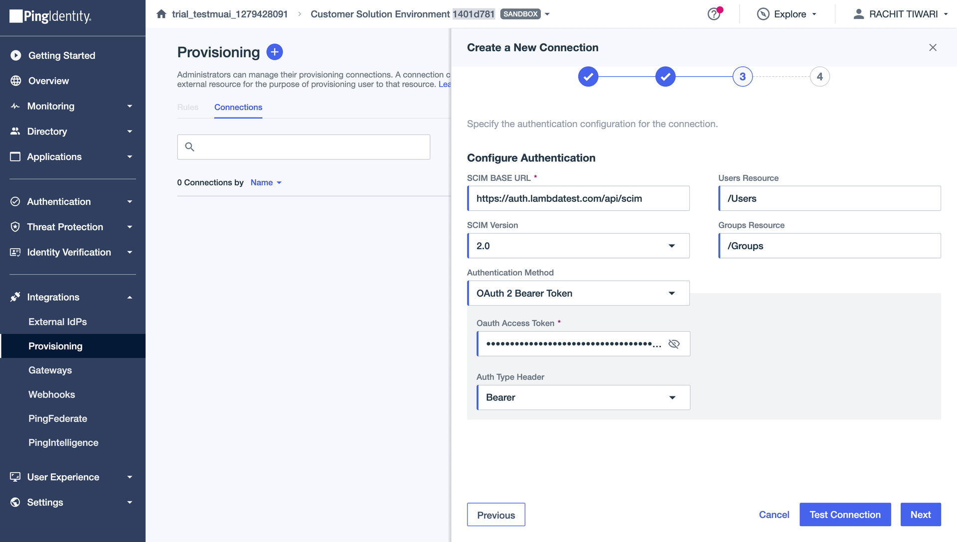 Configure SCIM authentication in PingOne