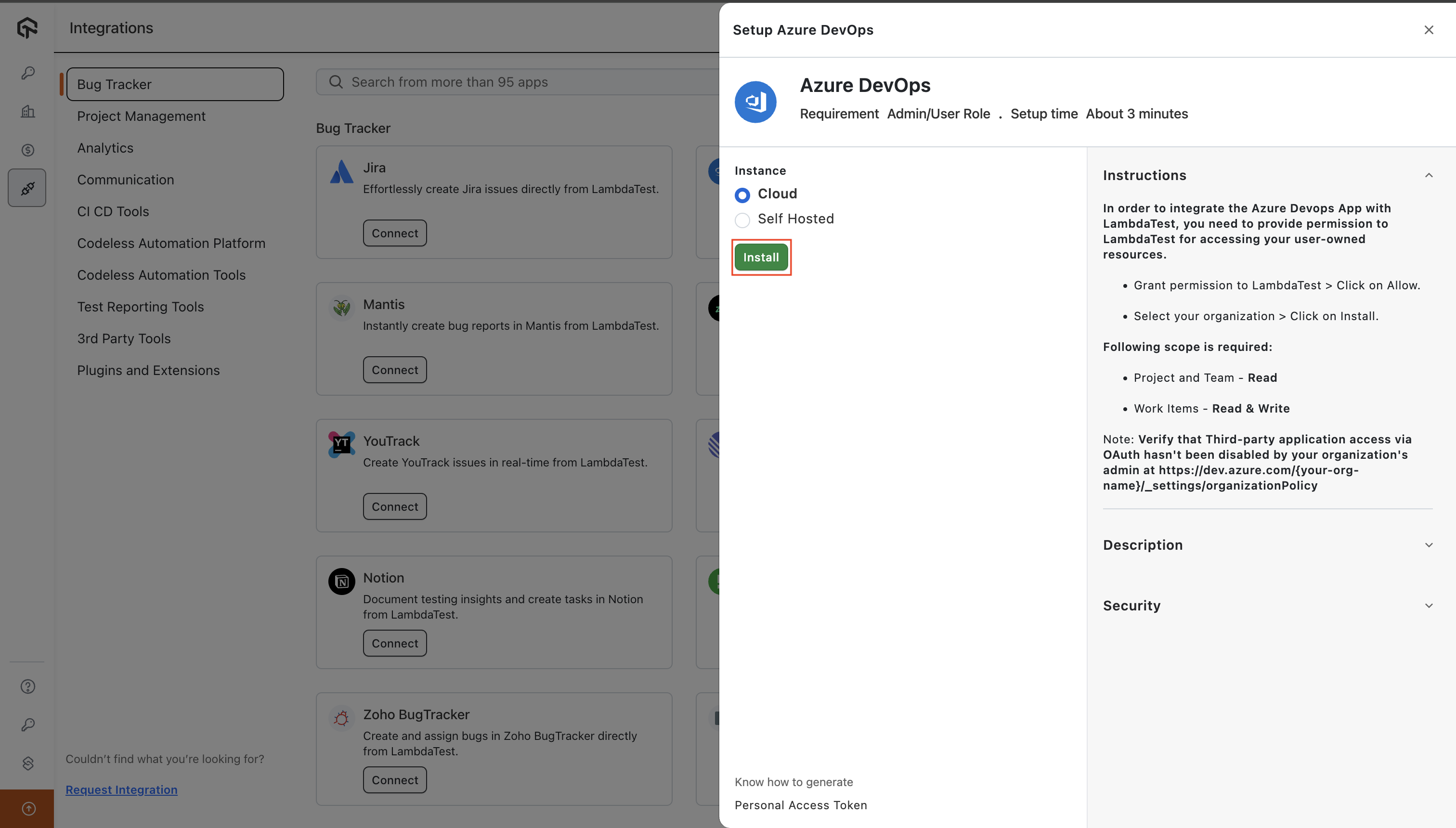 Azure DevOps Install Drawer