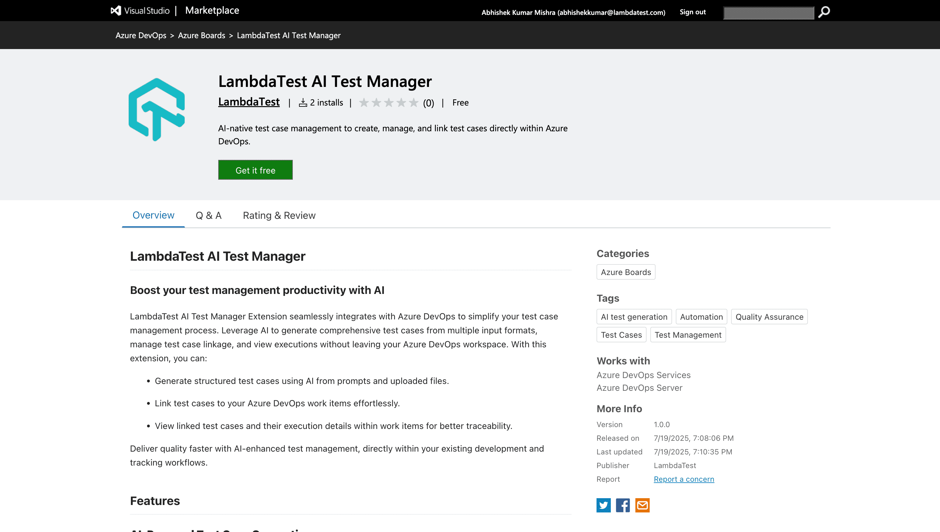 Install <BrandName /> Azure DevOps App