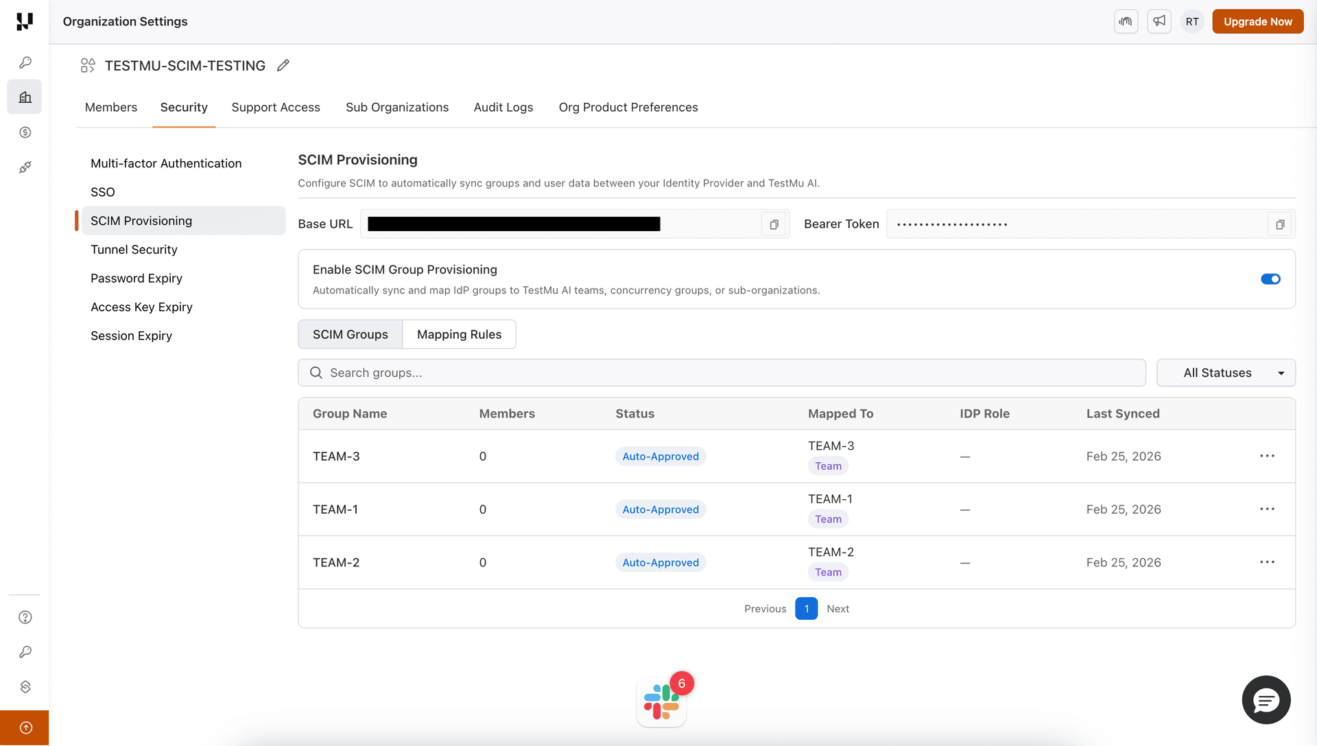 SCIM Groups synced from PingOne