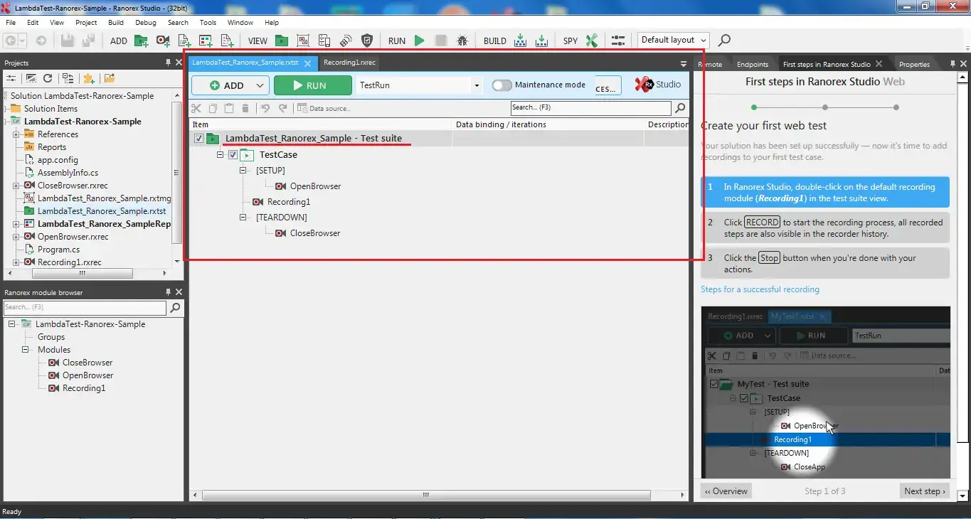 <BrandName /> Ranorex test suite