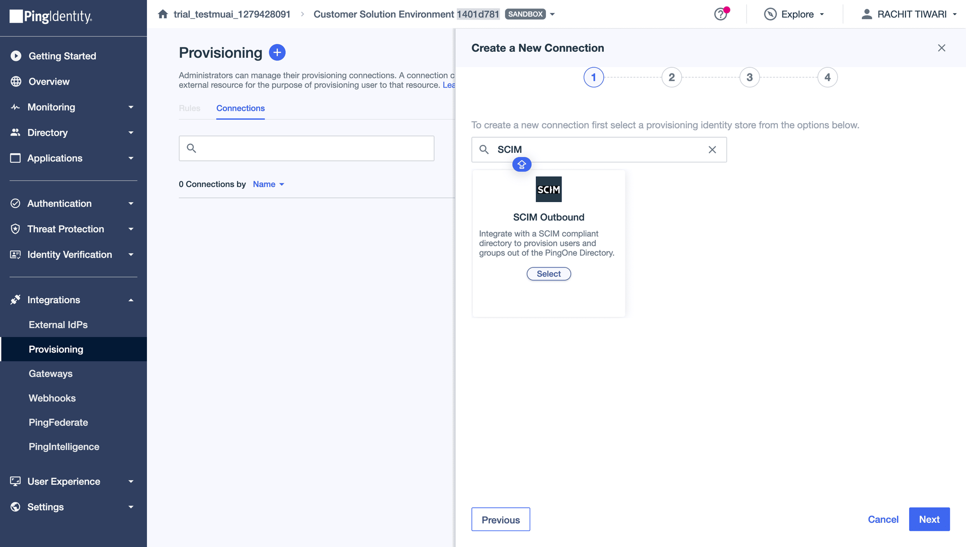 Select SCIM Outbound connector