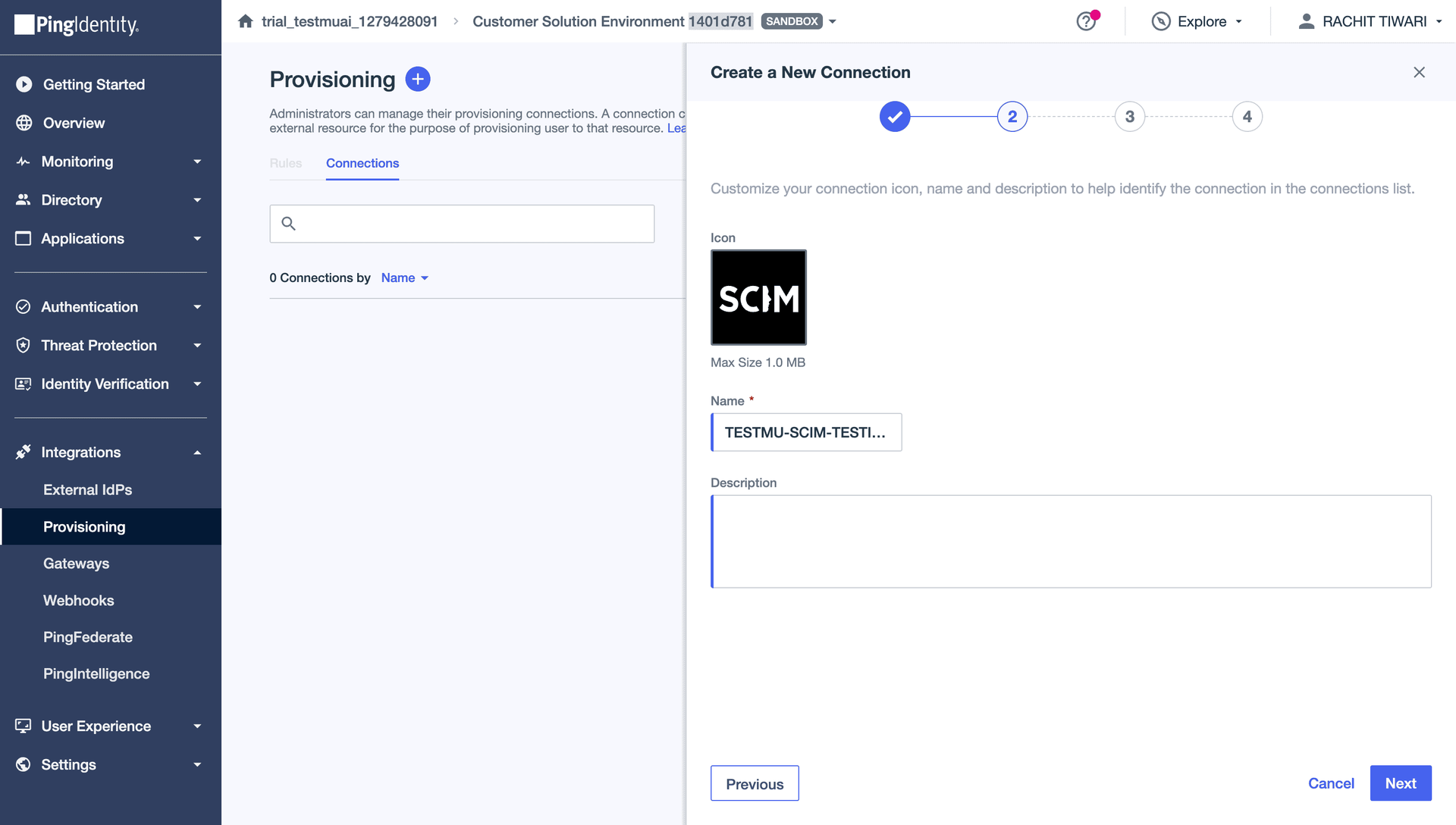 Name the SCIM connection
