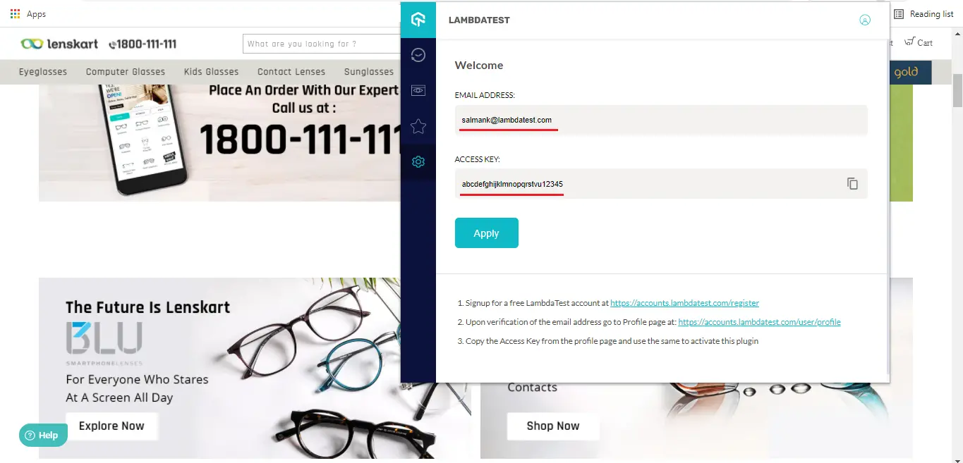 Account Setup for <BrandName /> Chrome Extension