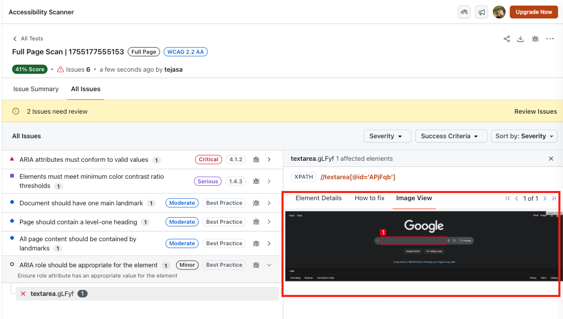 Accessibility Passed Test Cases