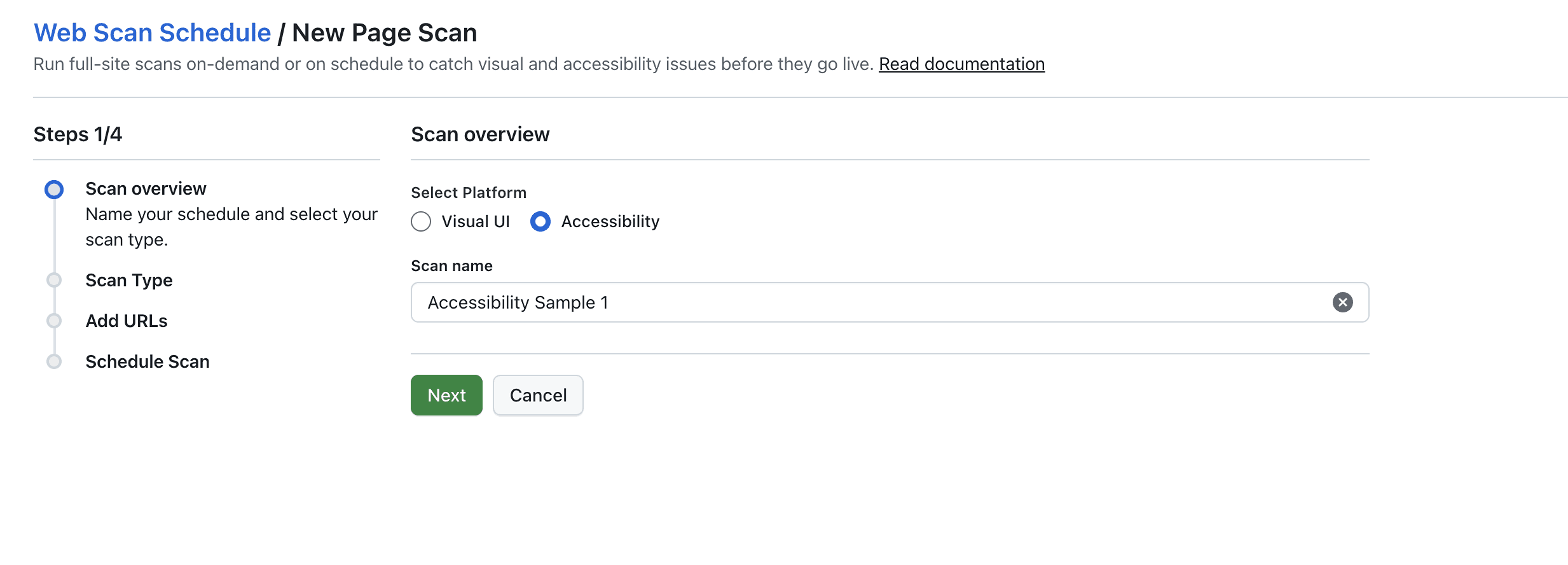 Accessibility Scan Purpose