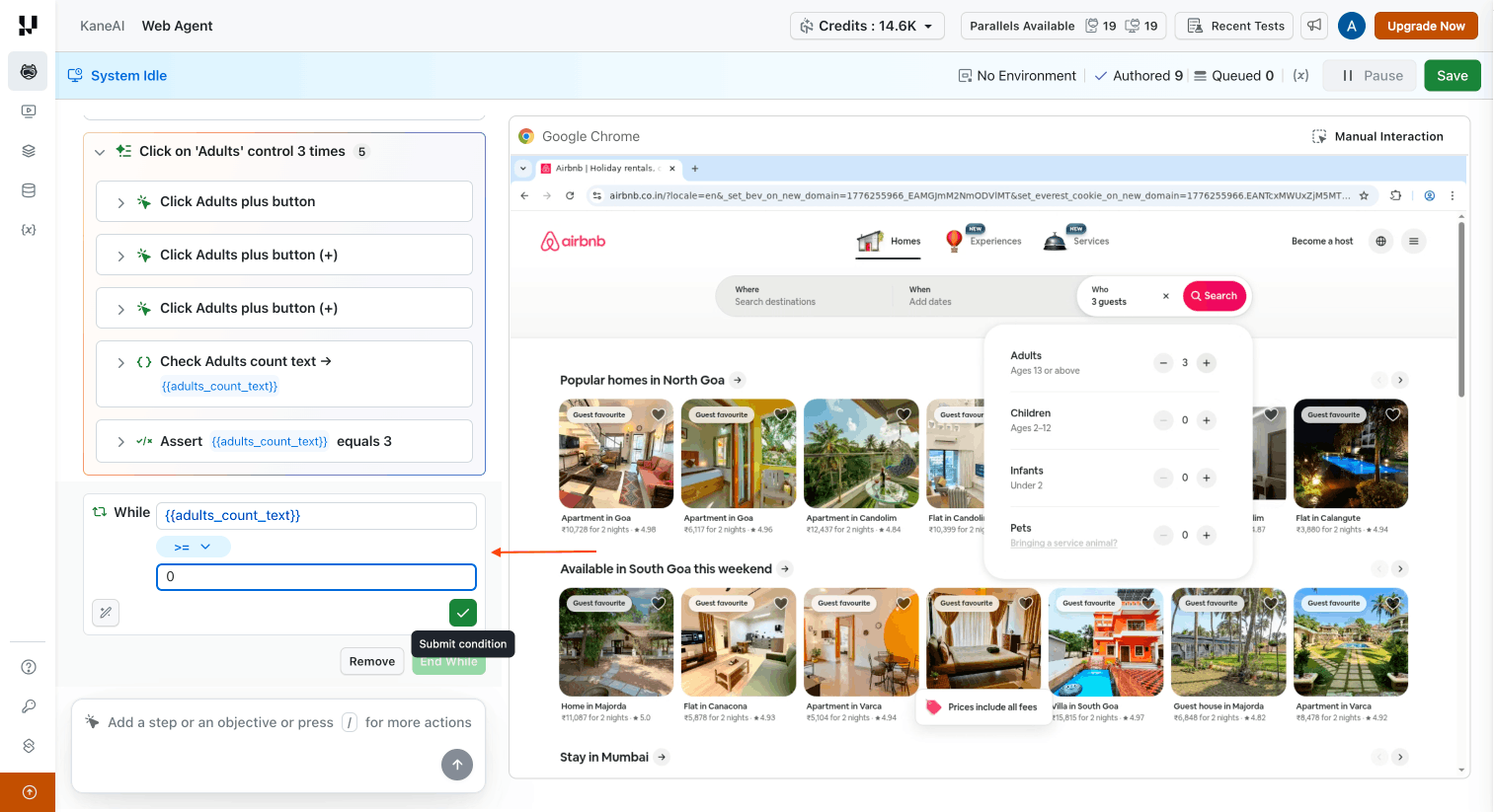 Toggle between natural language and operand & operator modes