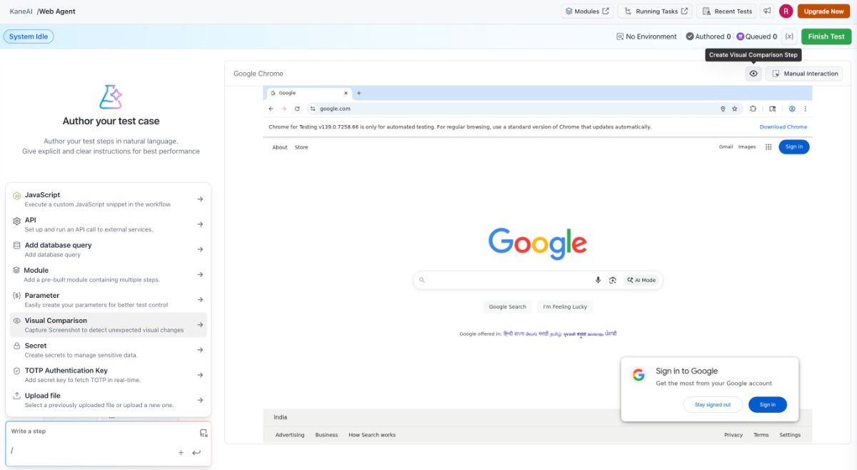 Add Visual Comparison Step