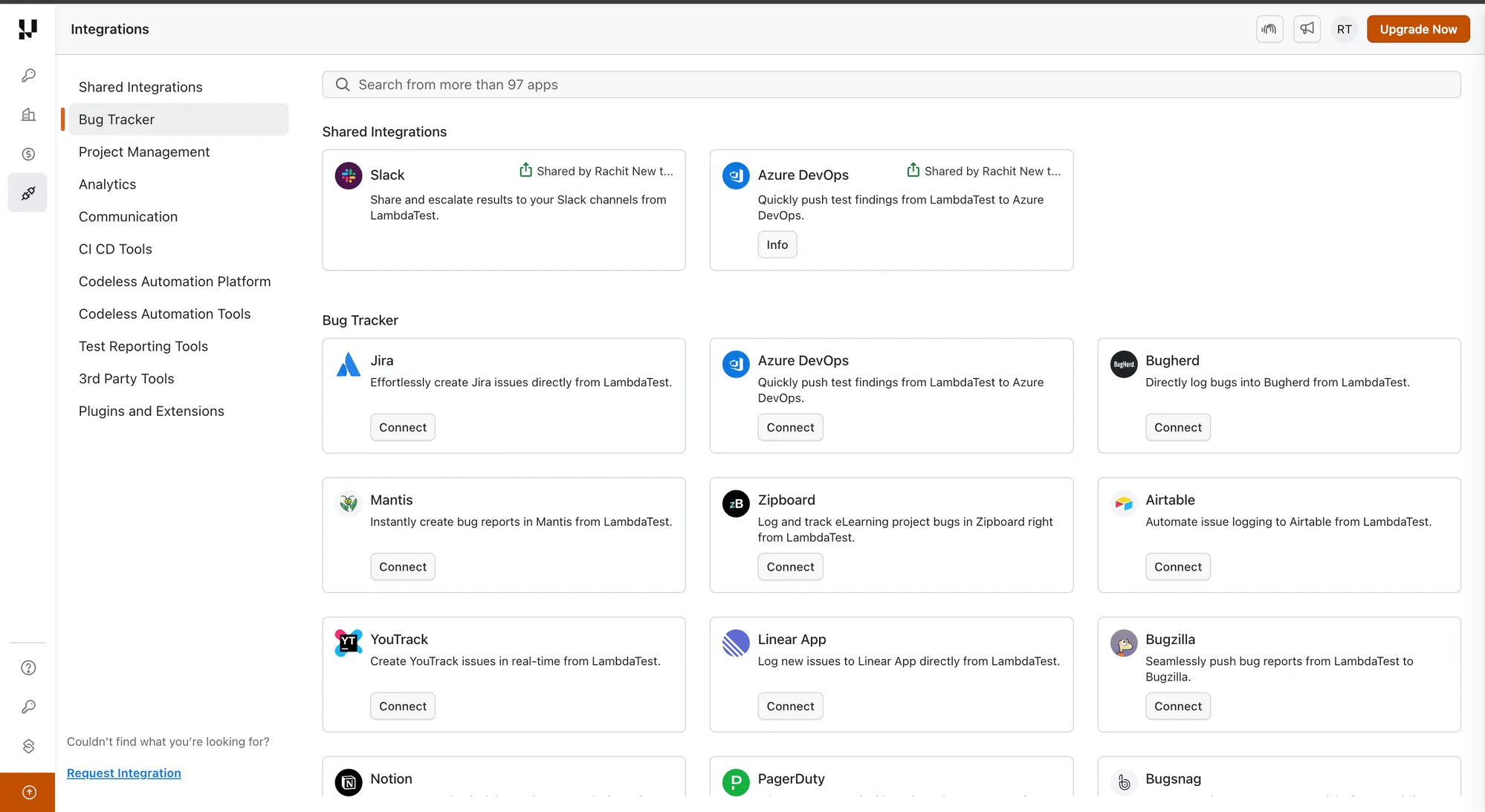 Shared Azure DevOps integration as seen by a member
