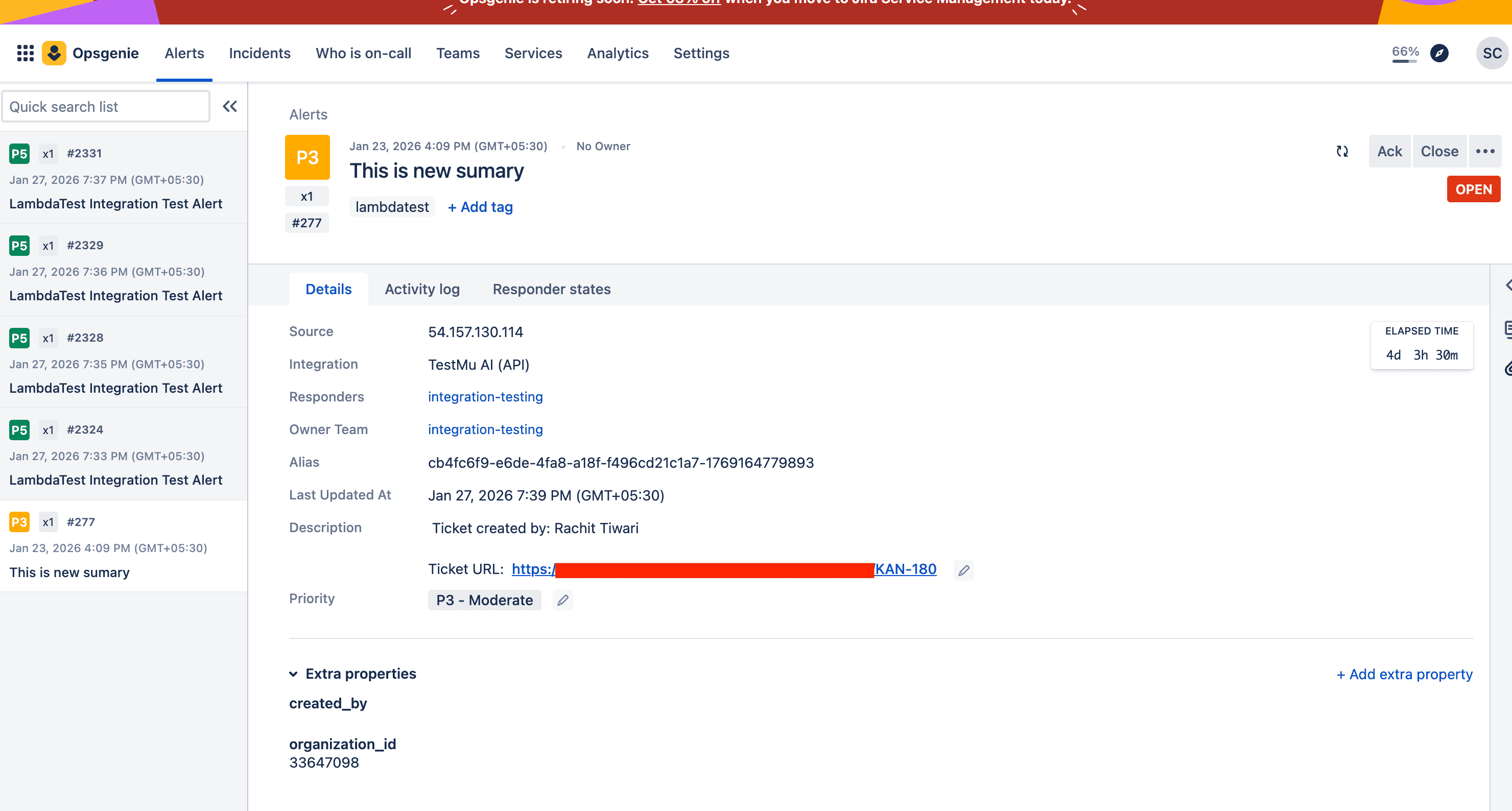 OpsGenie Alert Details