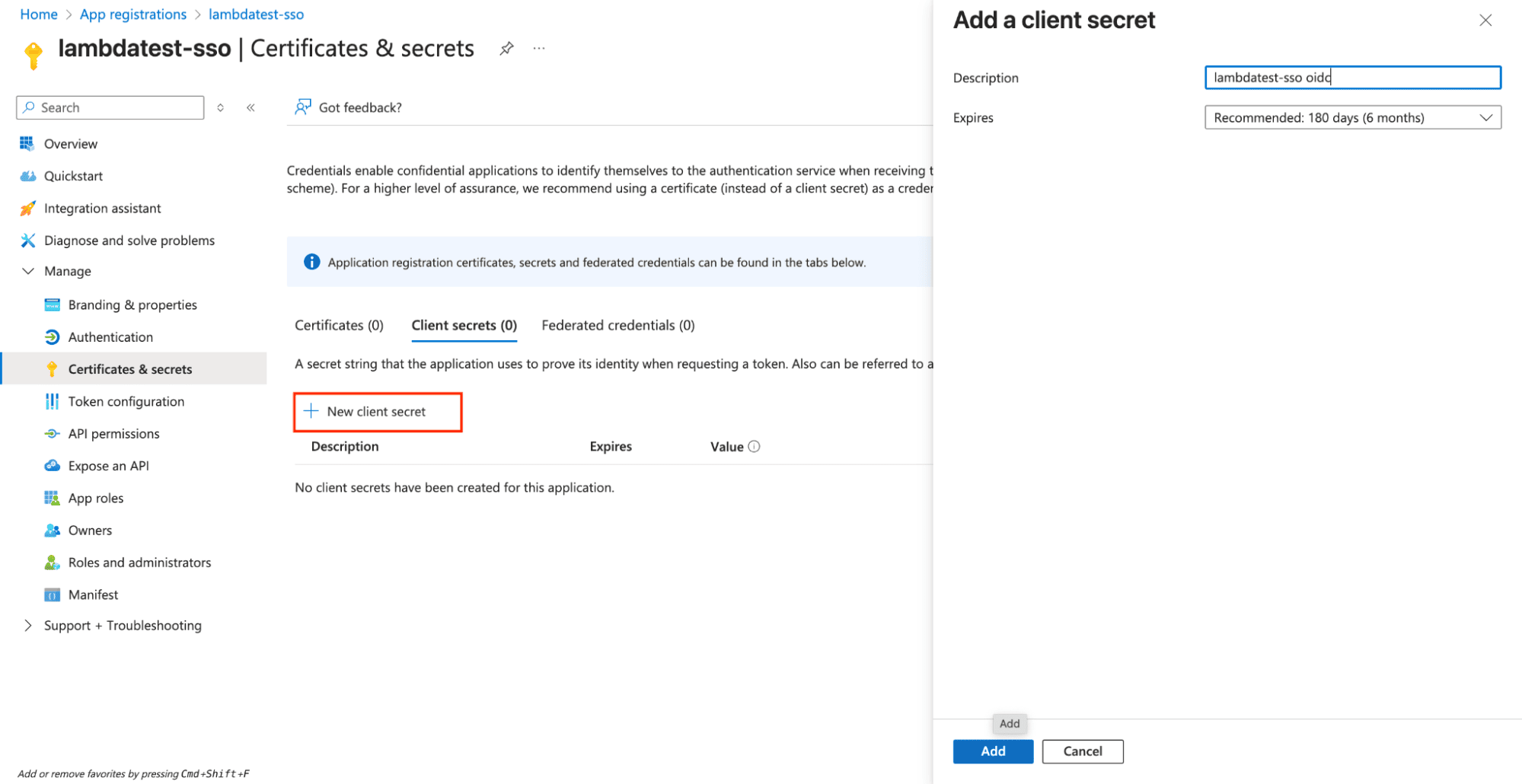Azure App Client Register