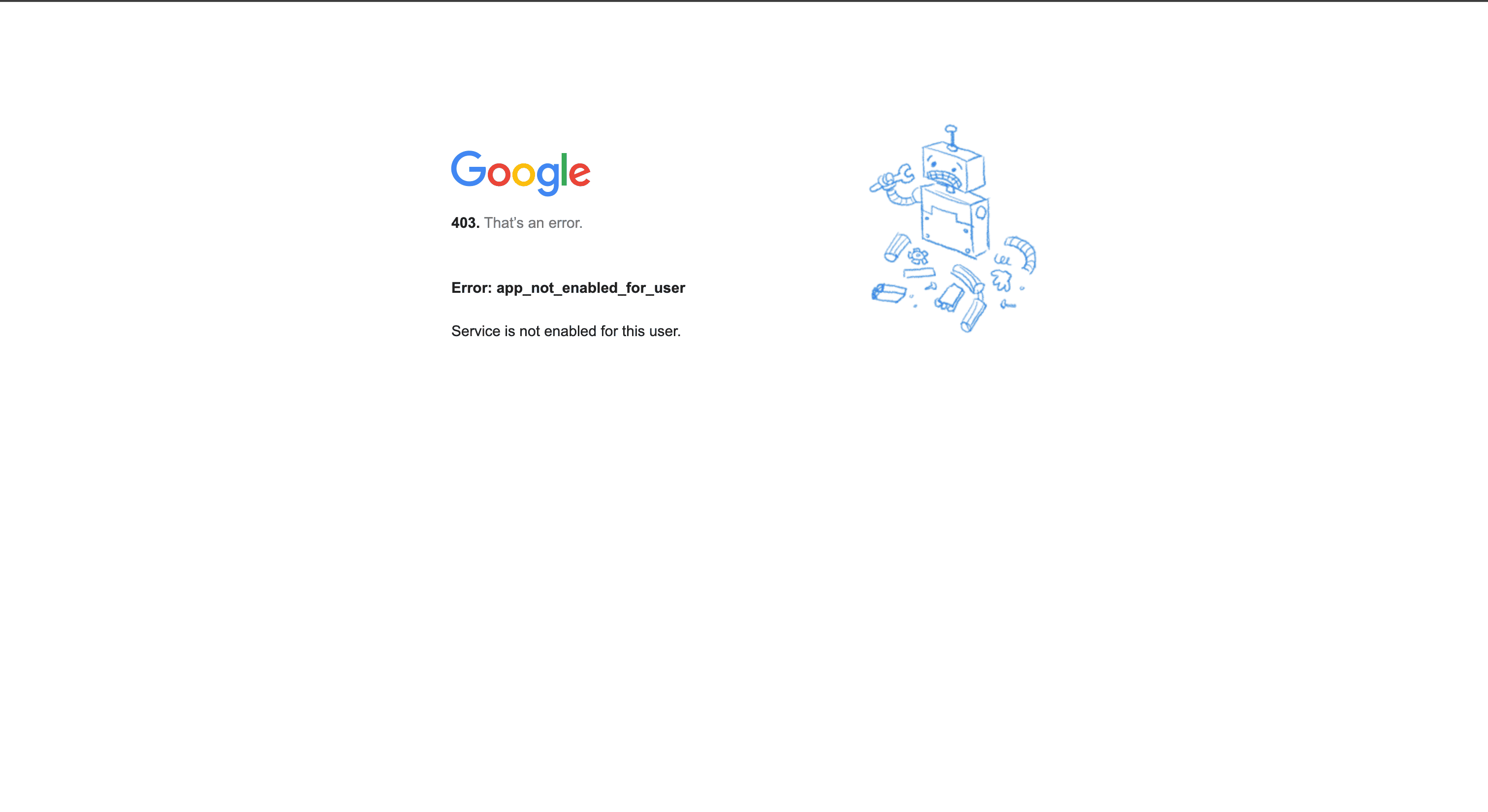 App Not Enabled Error