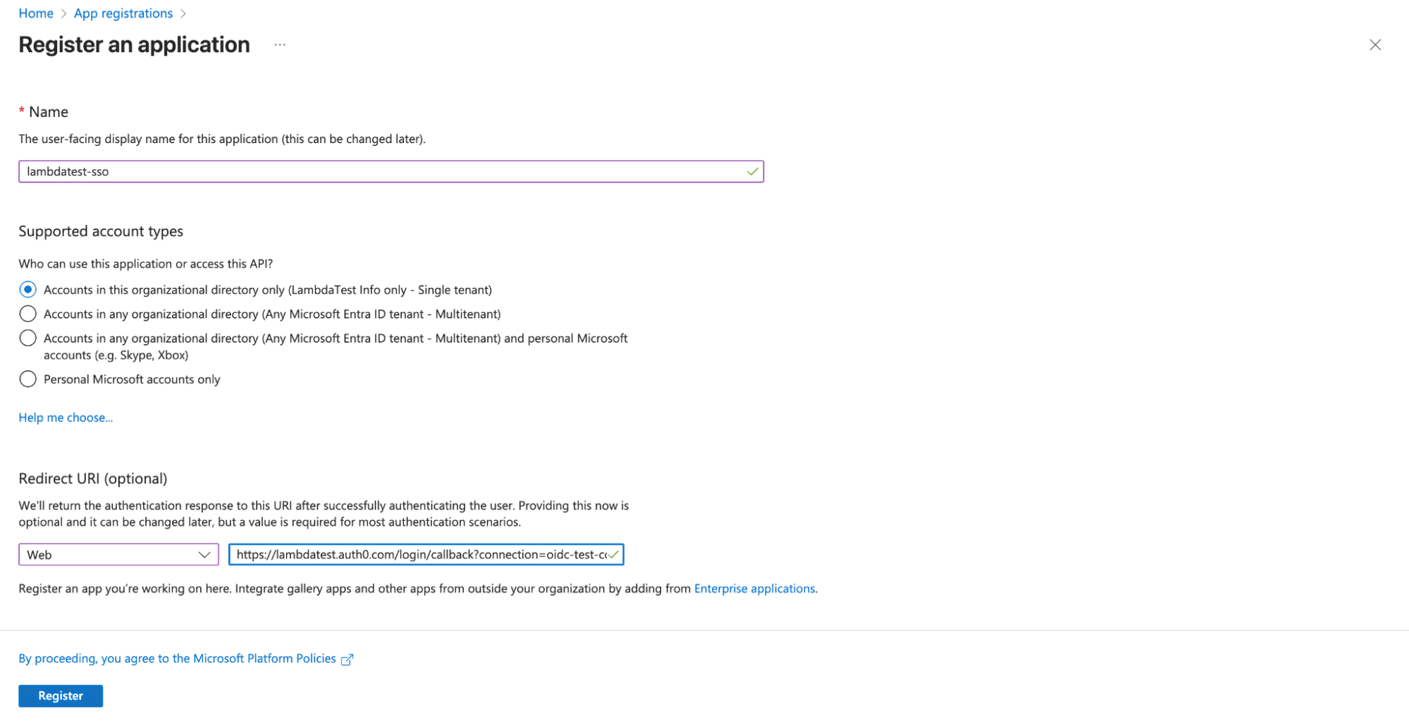 Azure App Registration