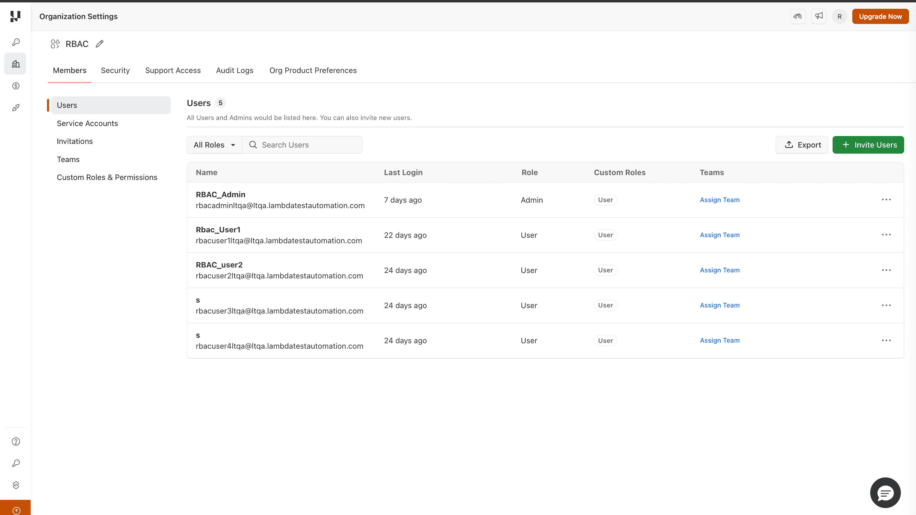 Apply custom roles to users from the Members page