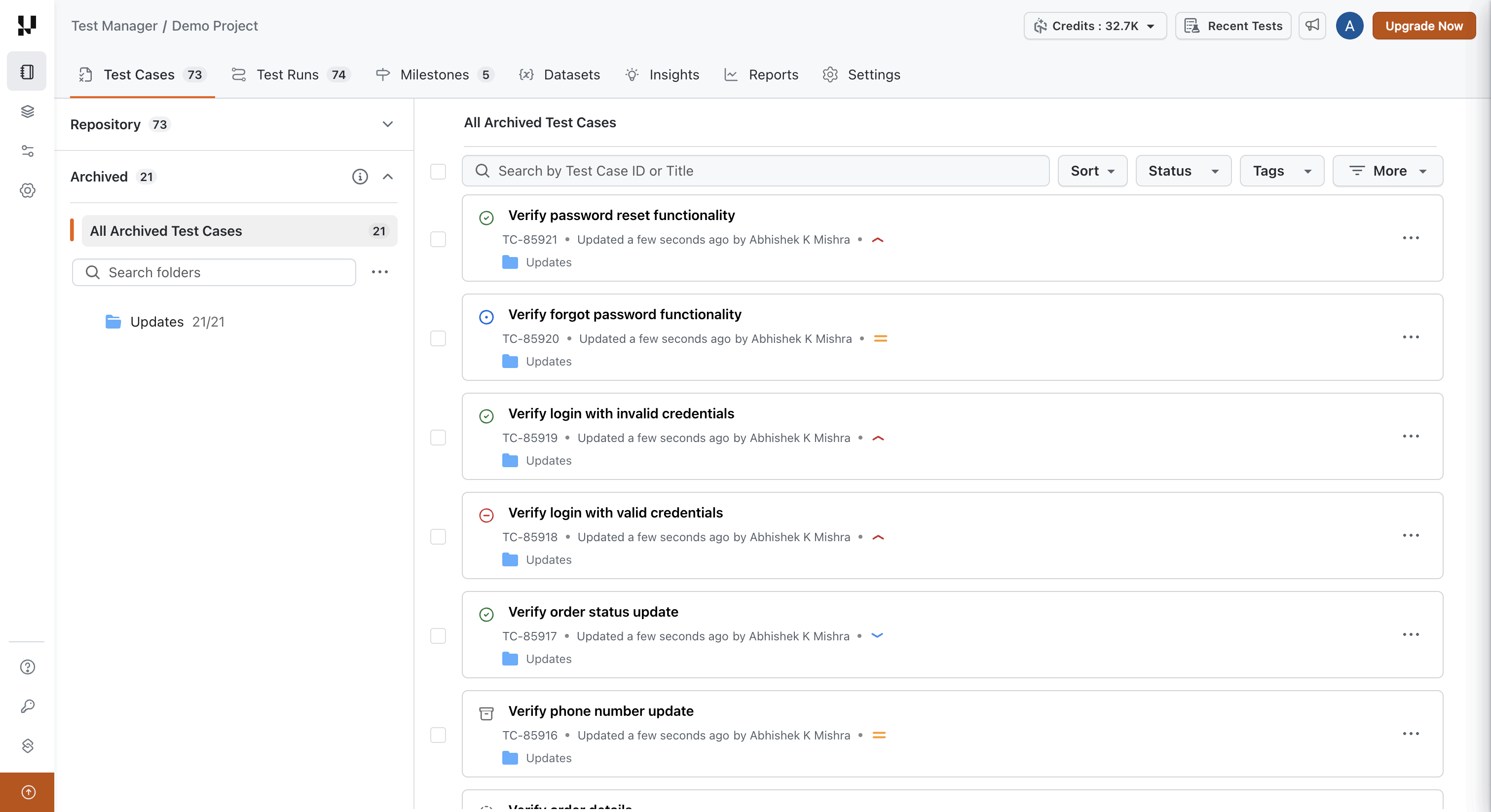 archived-test-cases-view