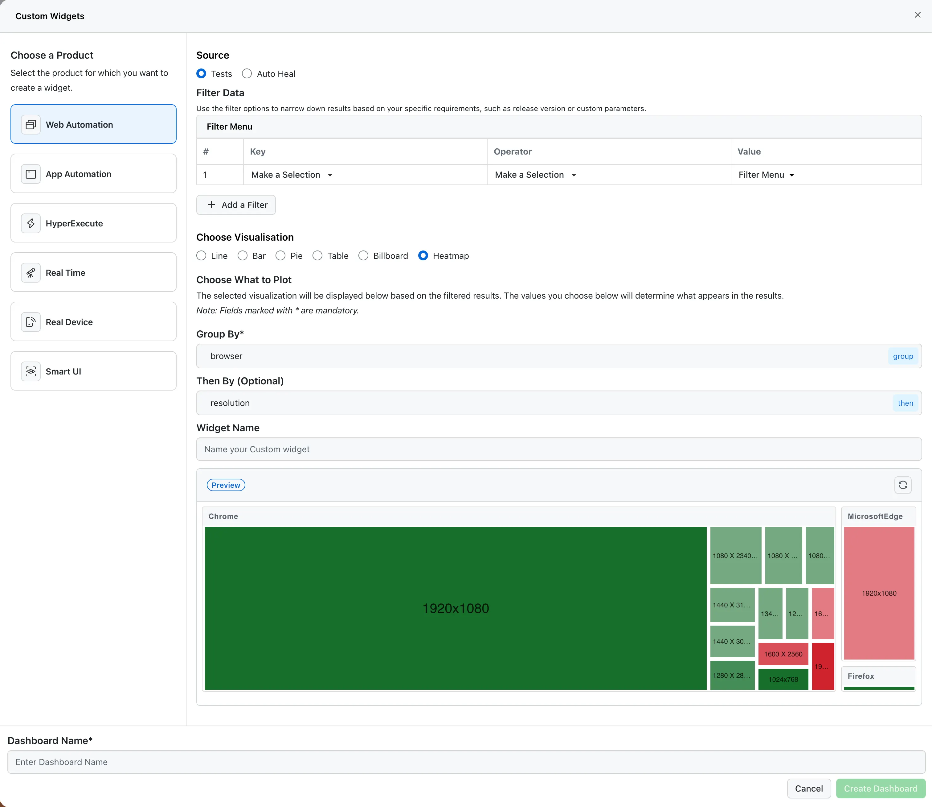 Custom Widgets Creation Interface