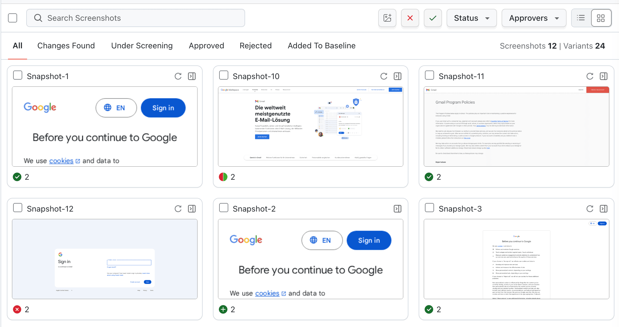 SmartUI multiselect toolbar on Builds dashboard