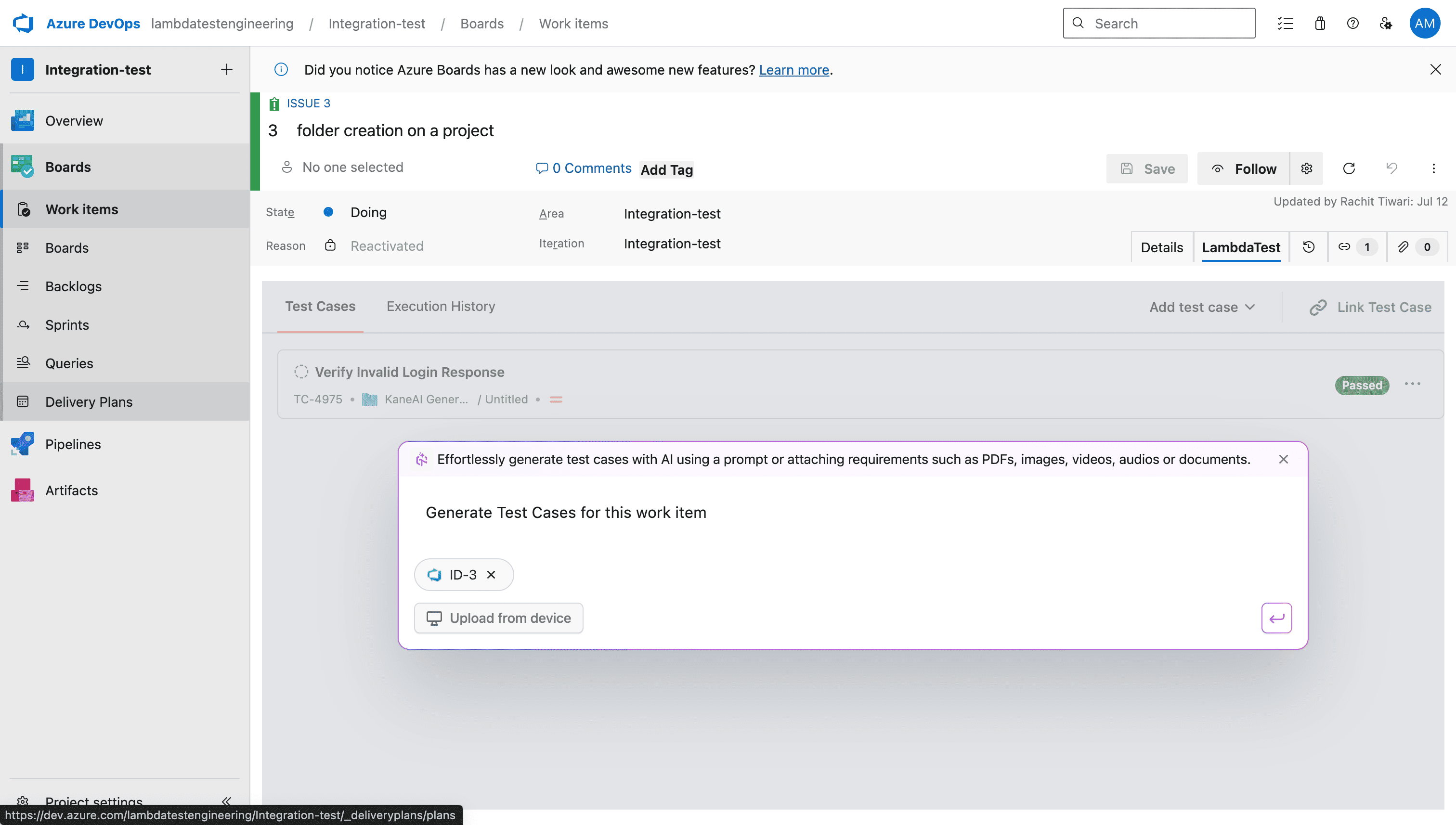 Enter Input Requirements for AI Generation