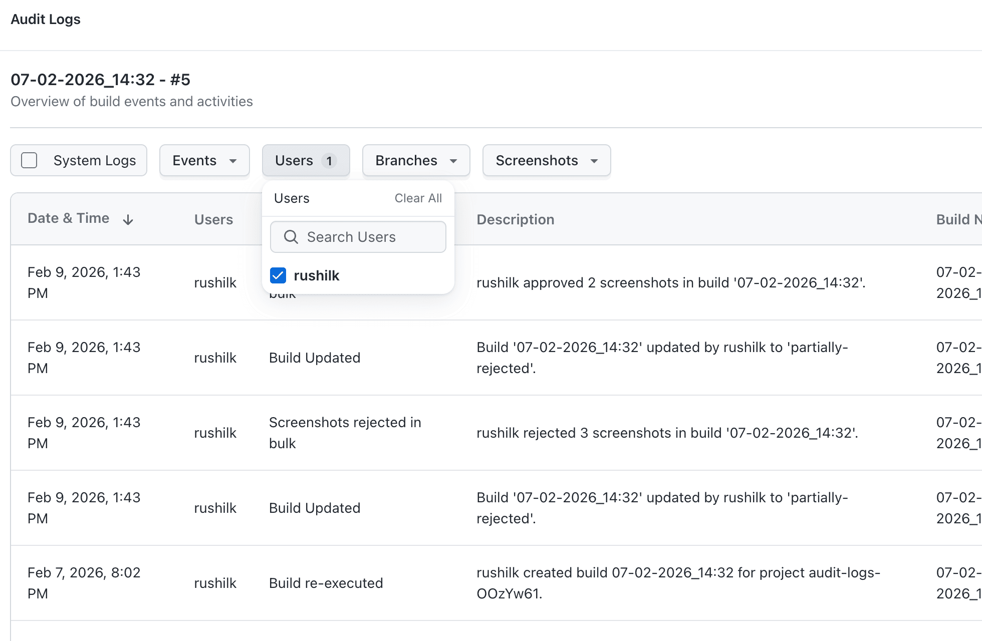 Filter by team members