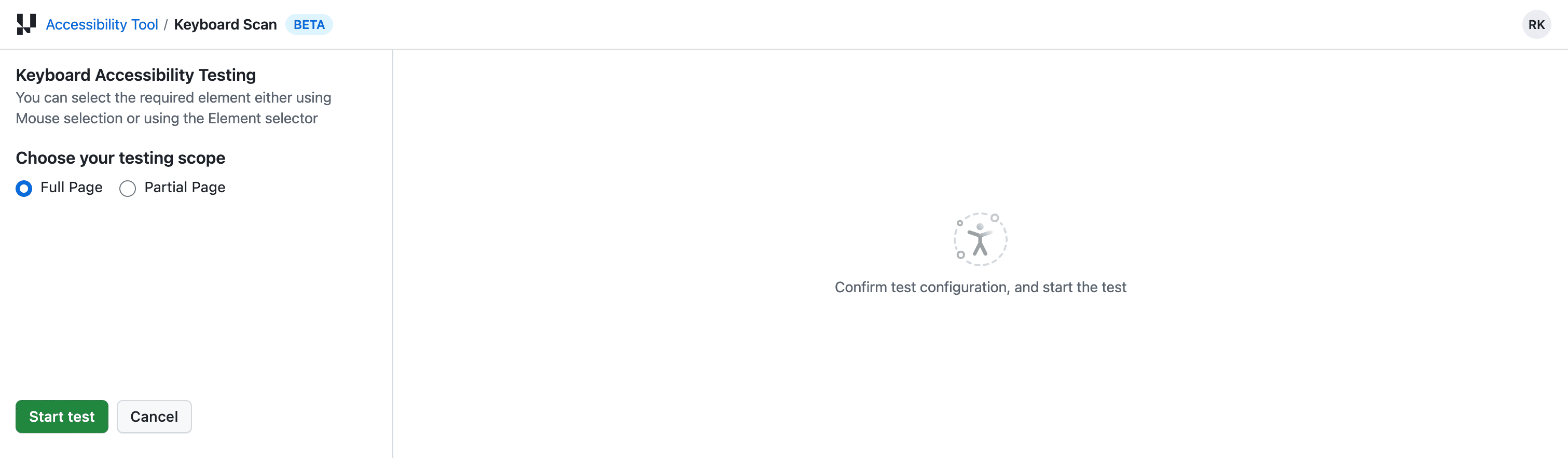 Full Page and Partial Page scope options