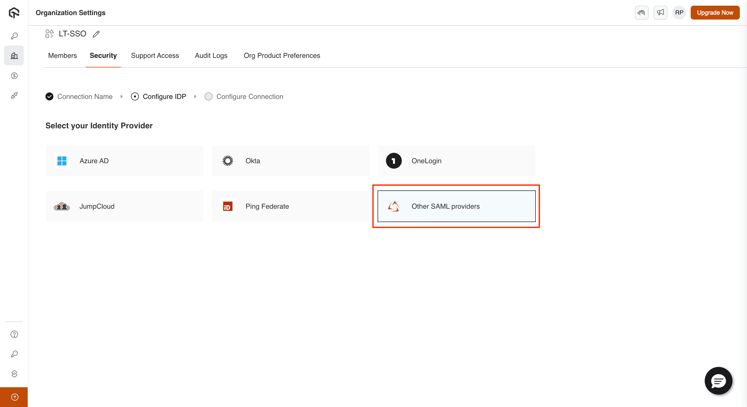 Select Other SAML Provider