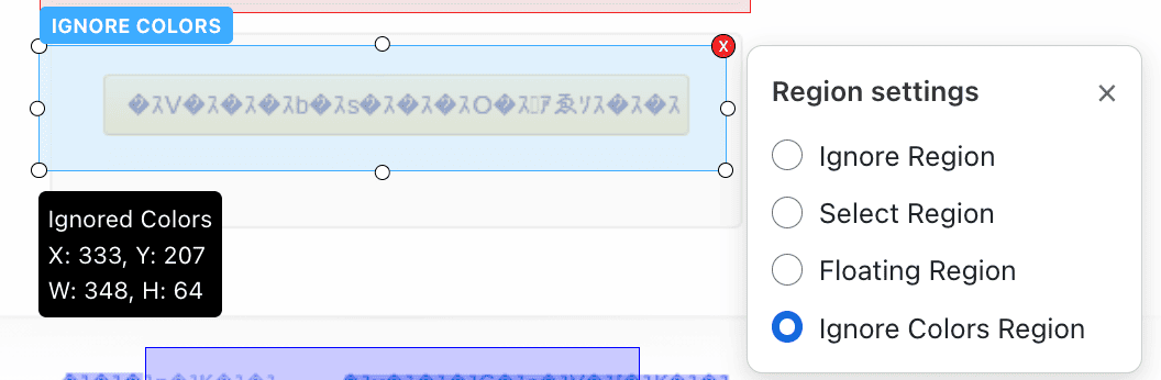 Ignore colors region annotation