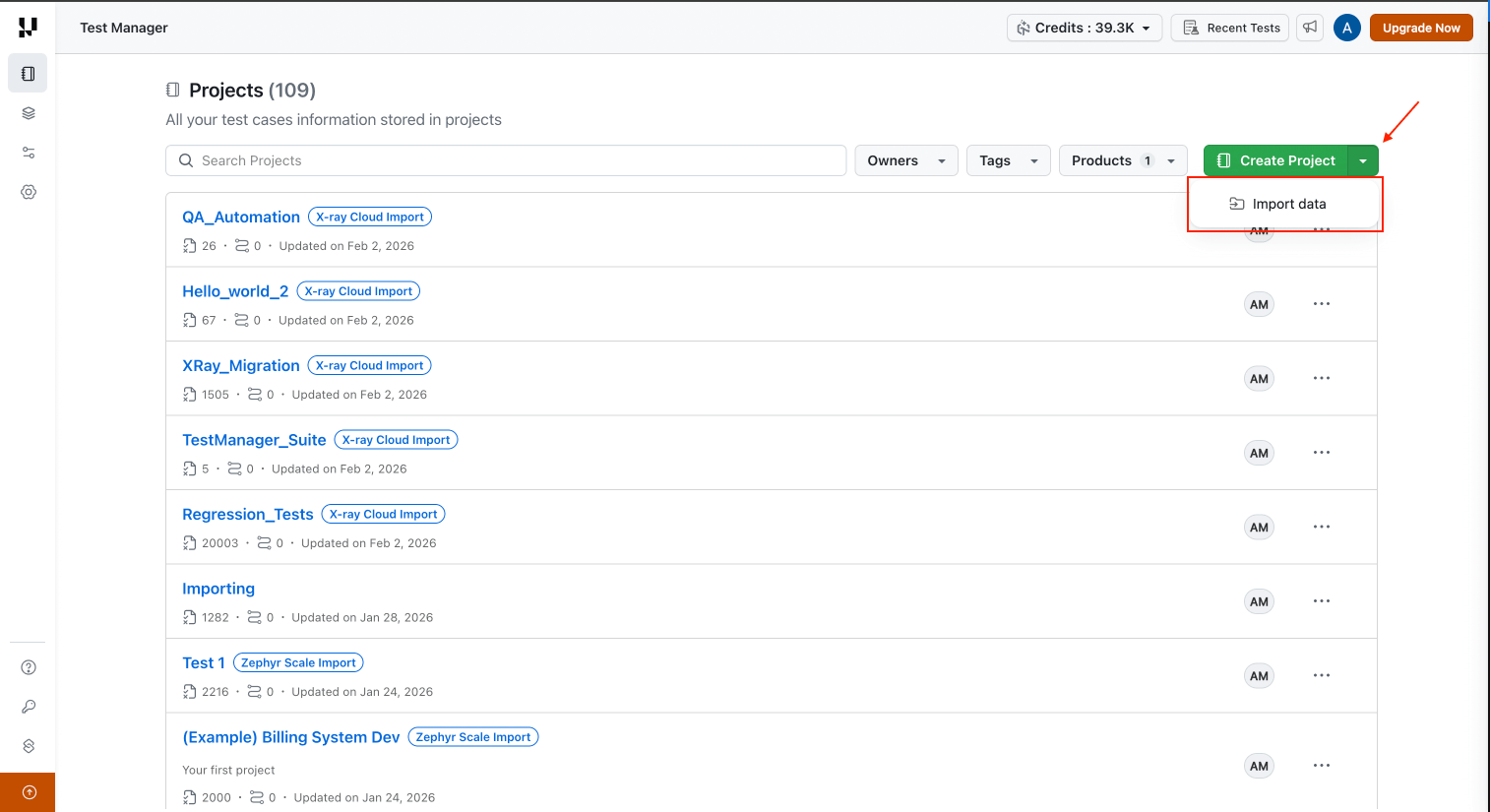 import-data-project-listing