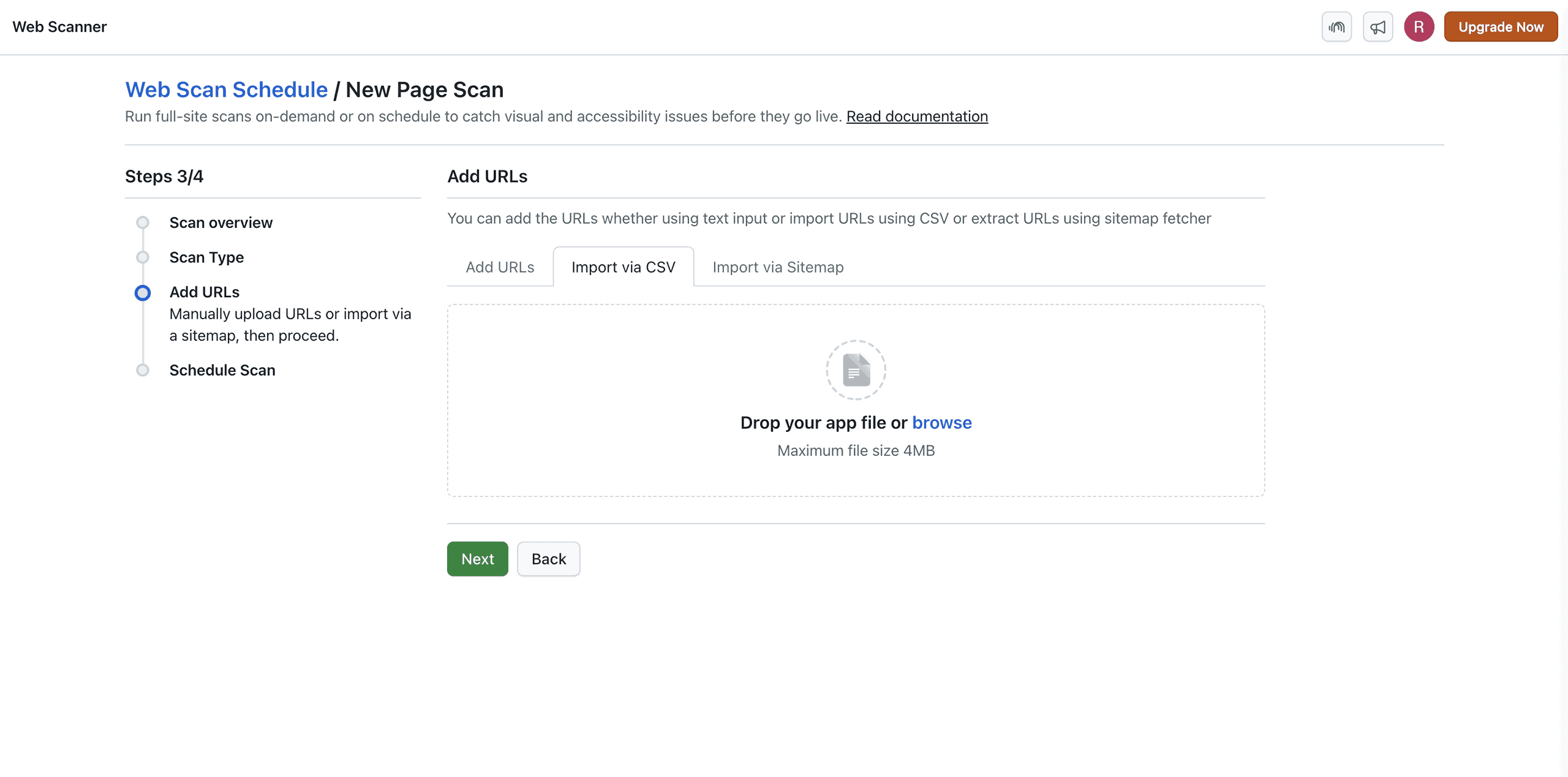 Import URLs via CSV File