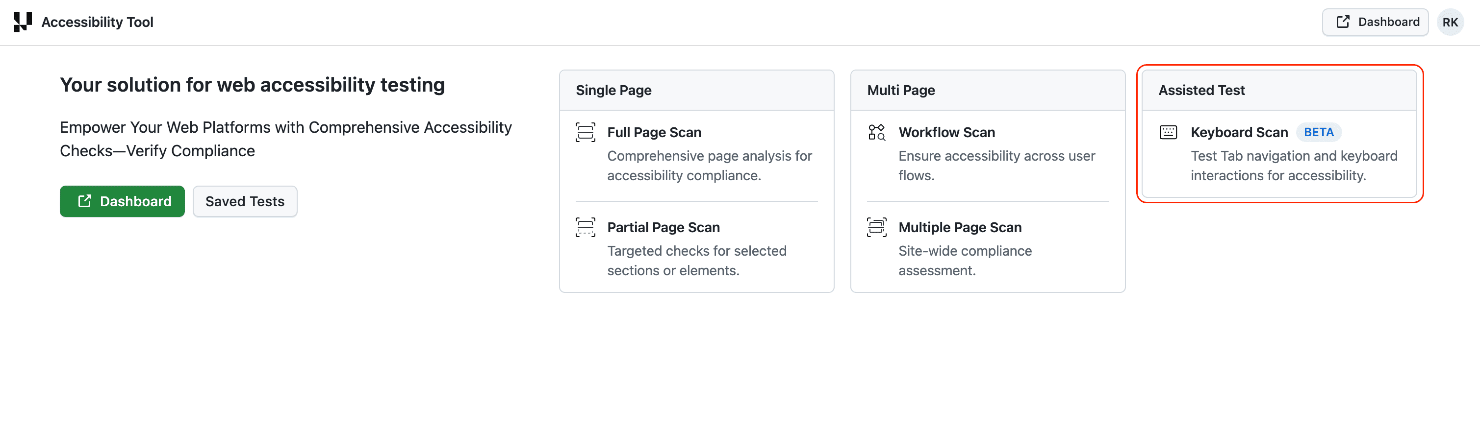 Keyboard Scan initiation in DevTools