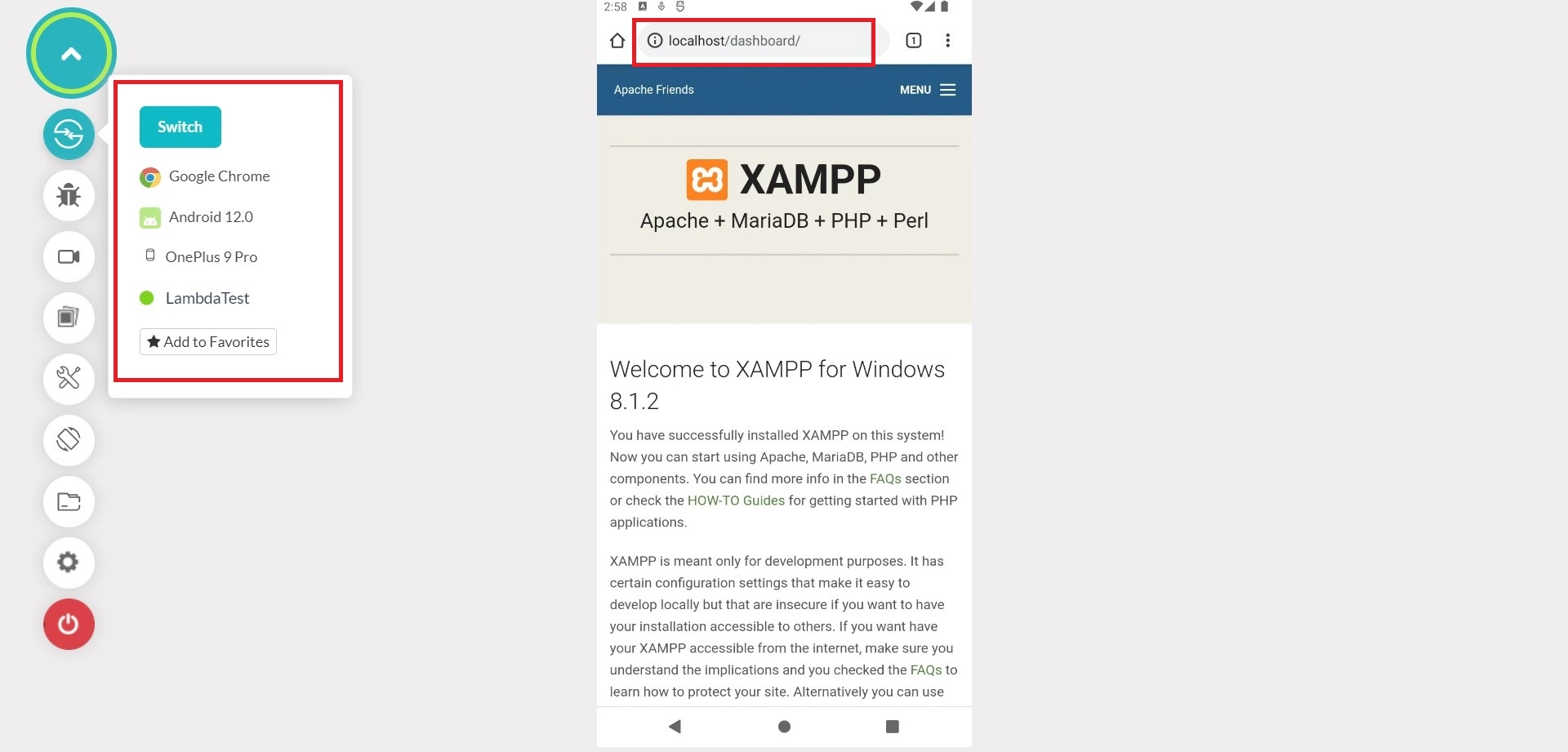 Launching VM for localhost testing