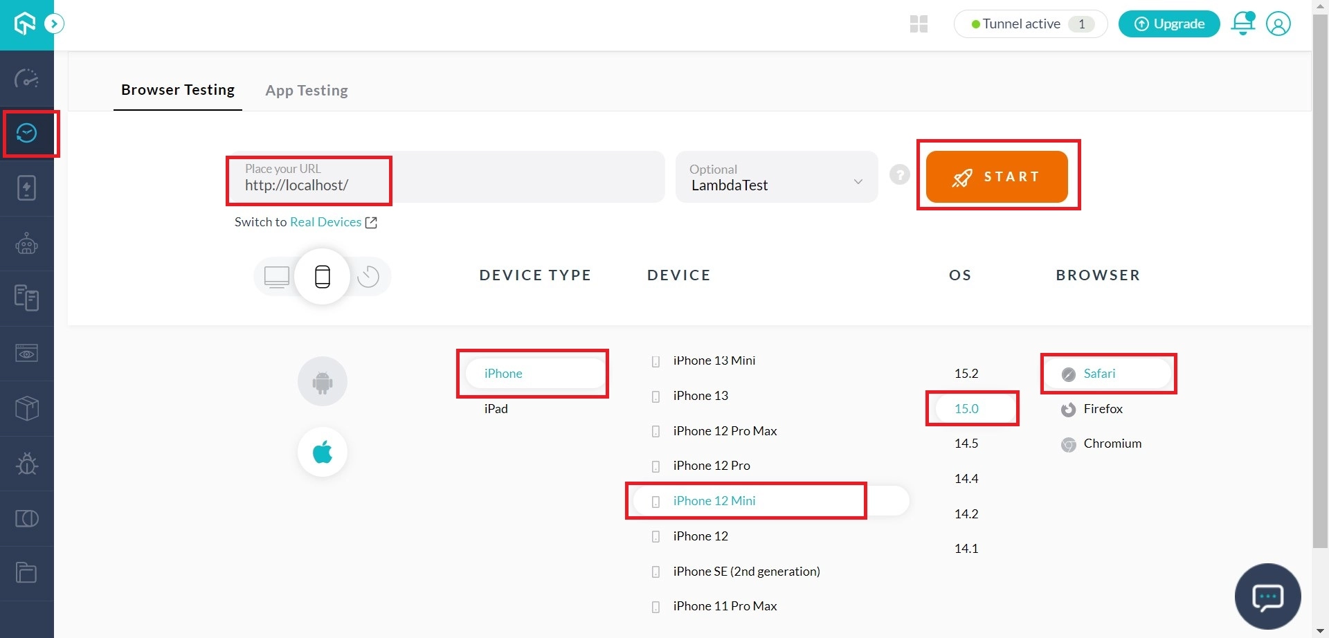 Local testing on iOS