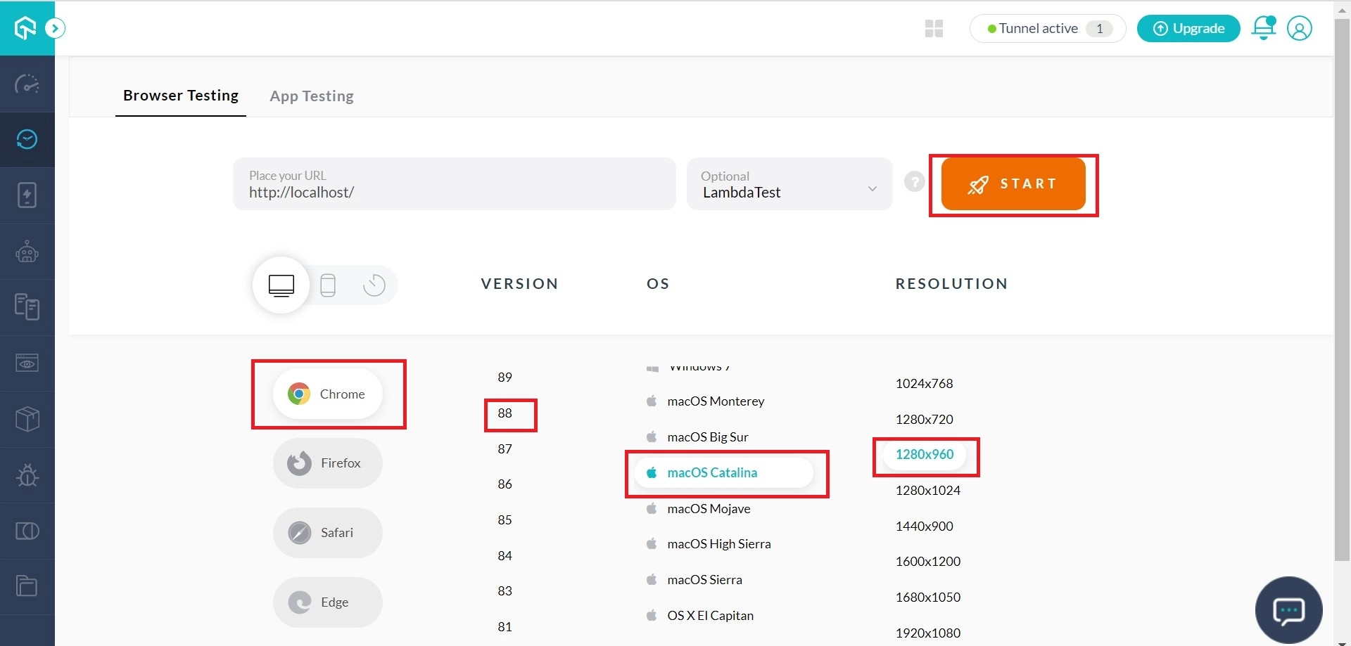 local testing configuration