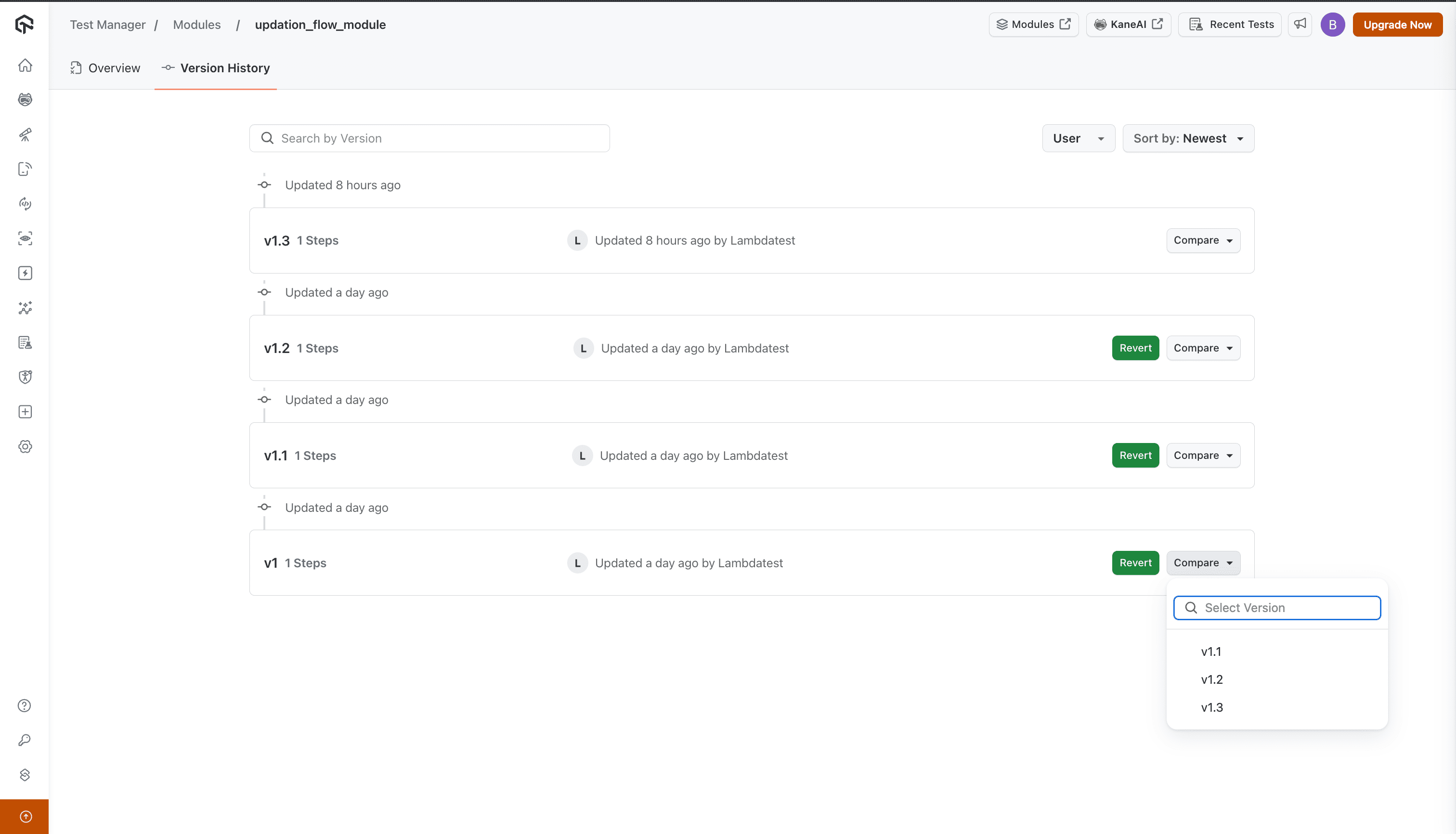 modules-version-history