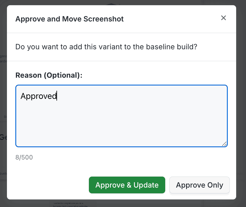 Optional comment in Accept modal