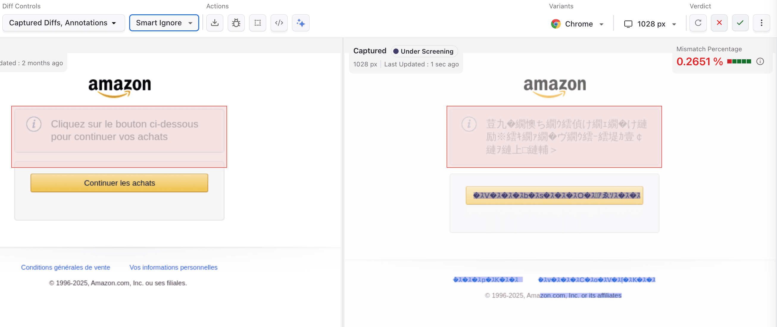 Result of ignore region