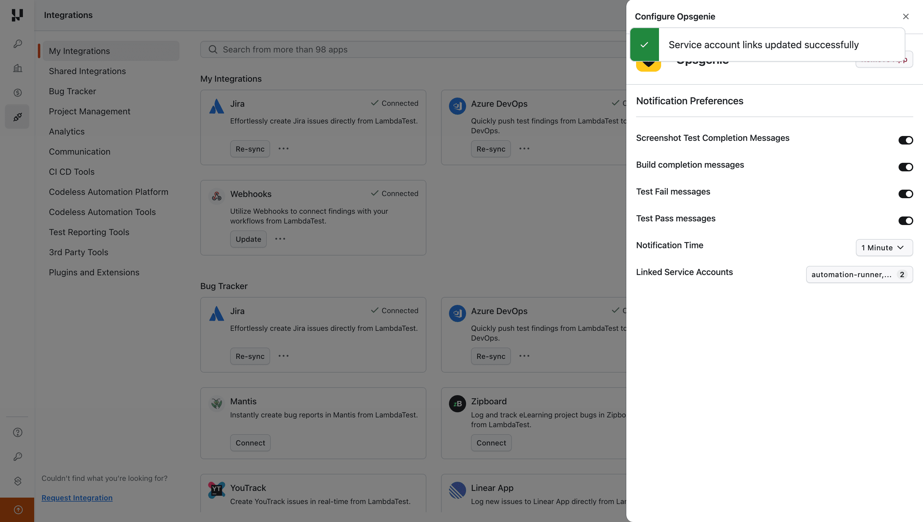 Service Accounts Updated