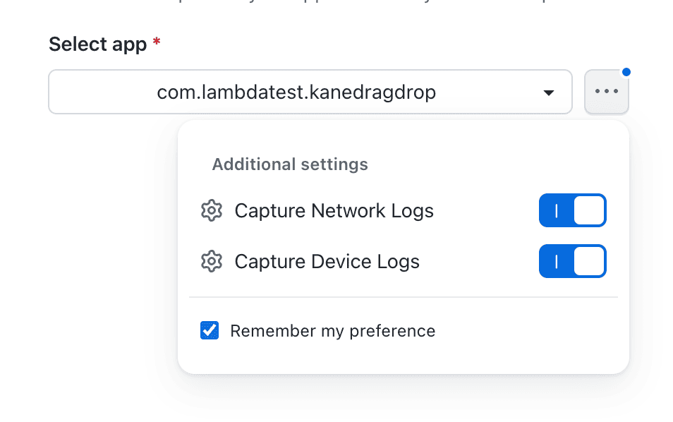 Enable Network logs and Device logs when starting profiling
