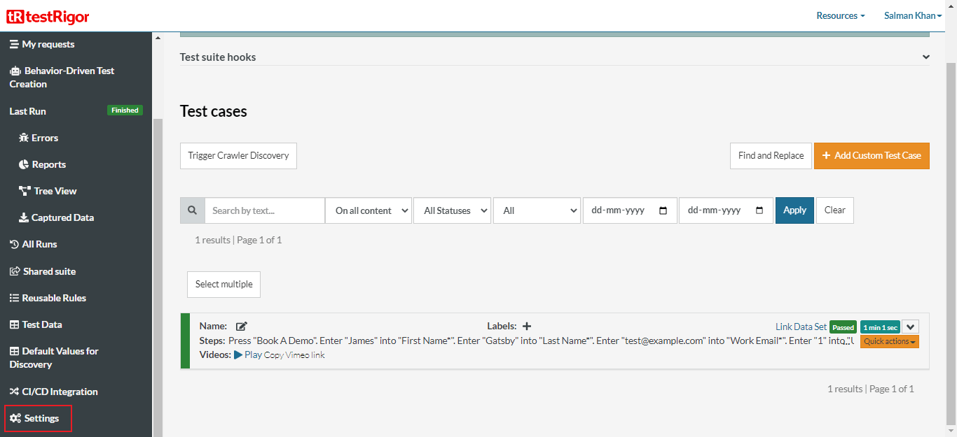 Integrating <BrandName /> With testRigor