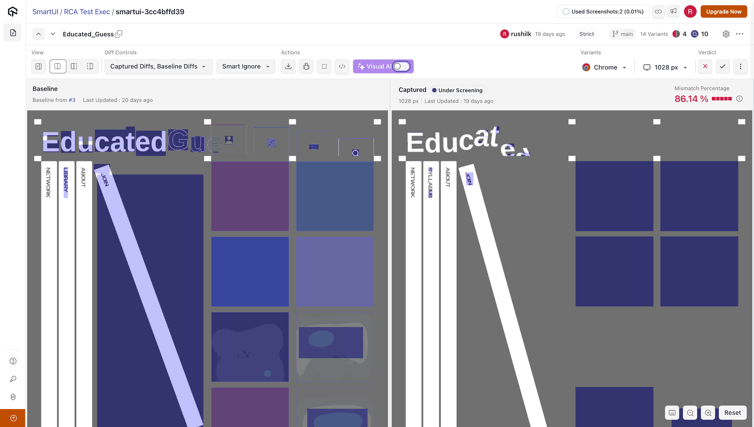 SmartUI Comparison Page