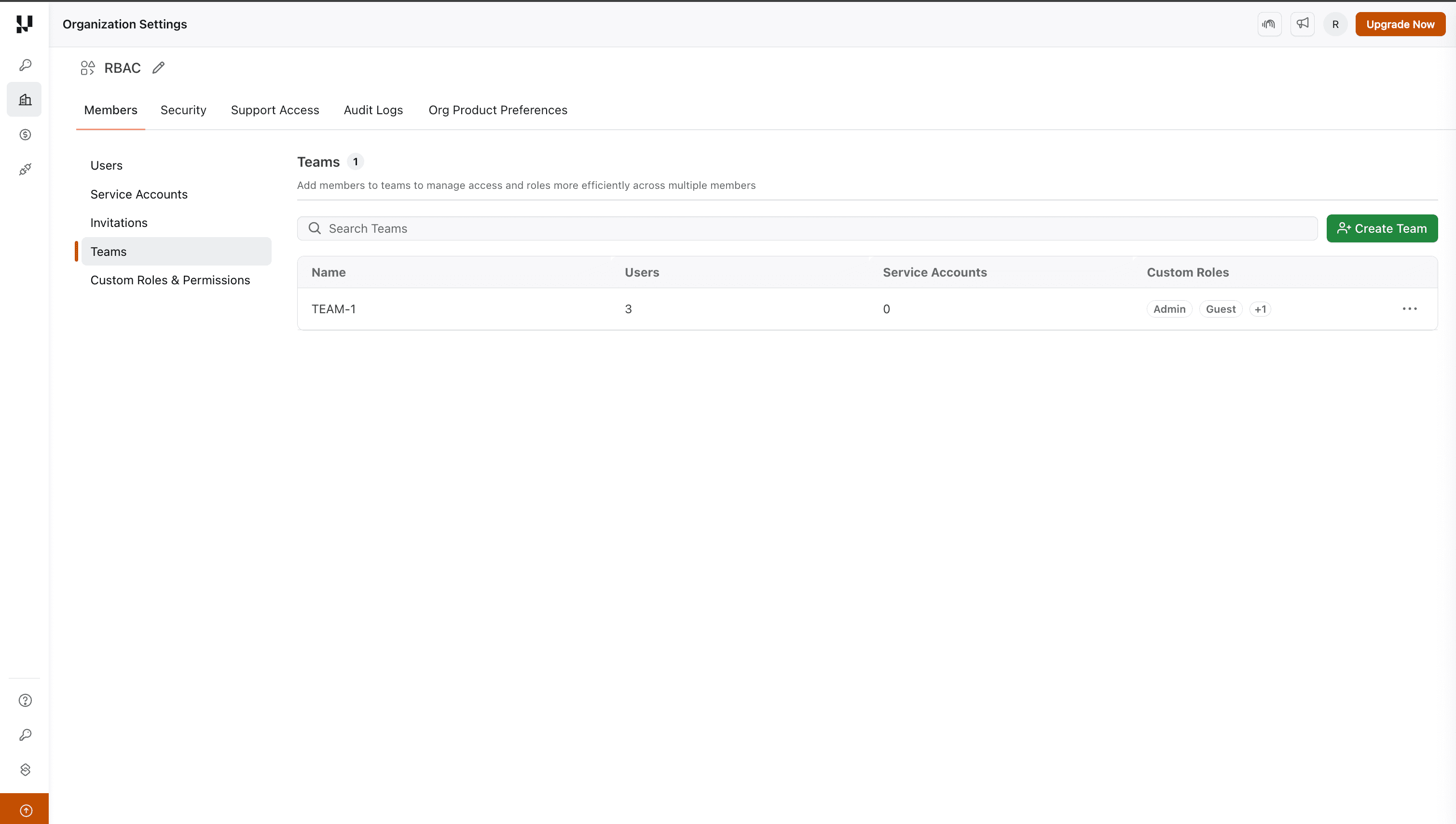 Assign custom roles to teams