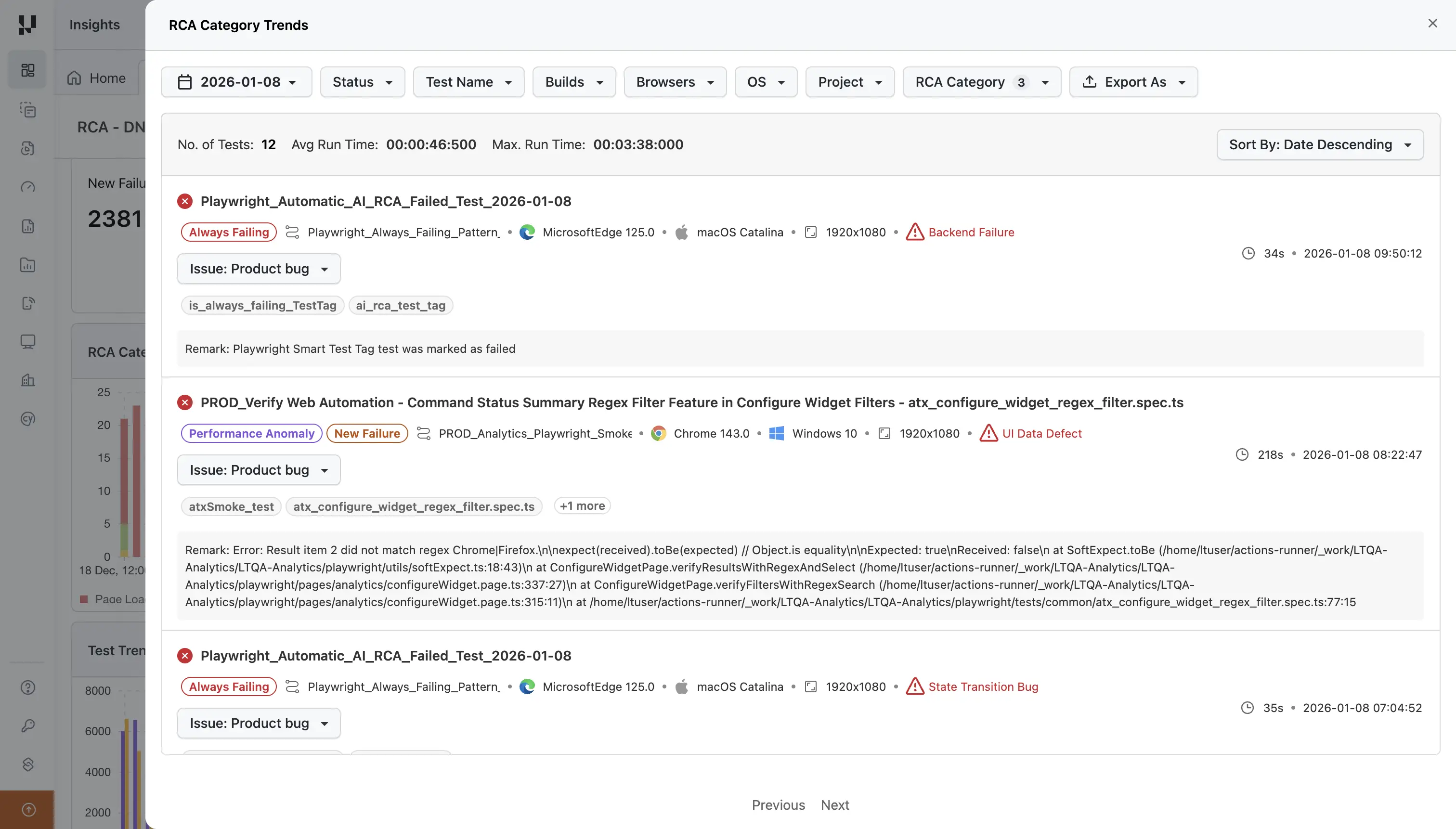 RCA Insights Dashboard
