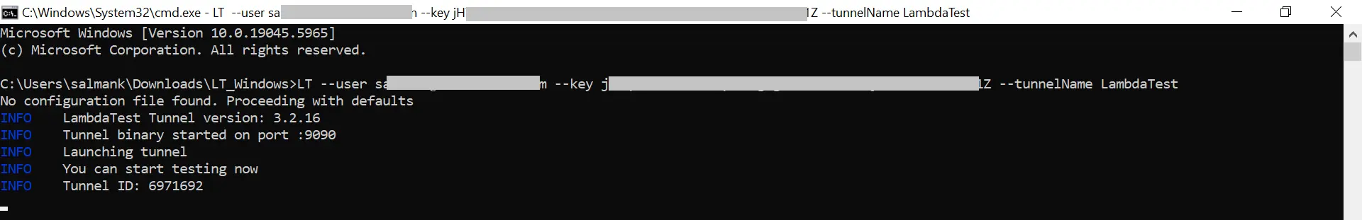 start localhost testing on Windows