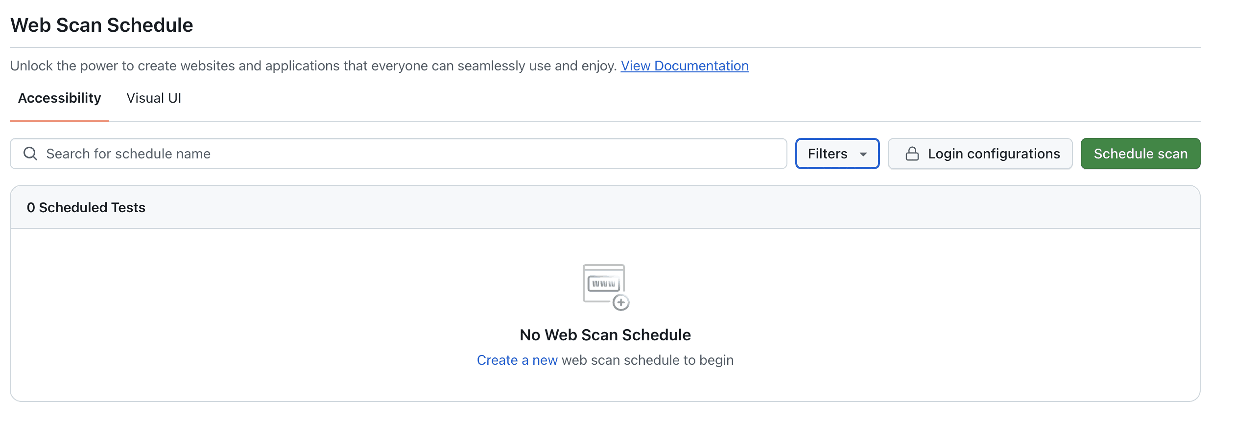 Web Scanner Dashboard Controls