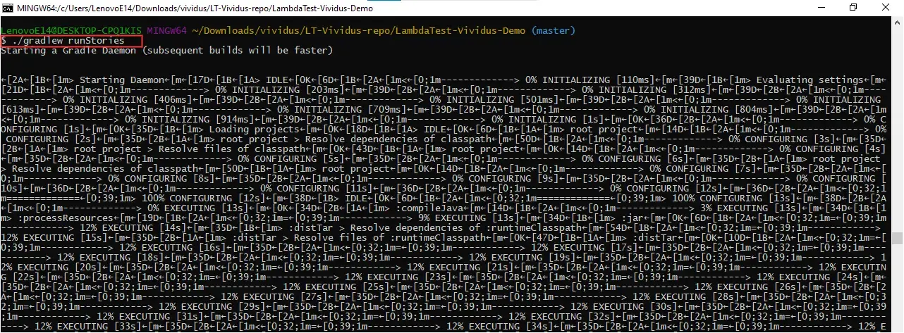 Run Tests Using <BrandName /> Vividus Integration