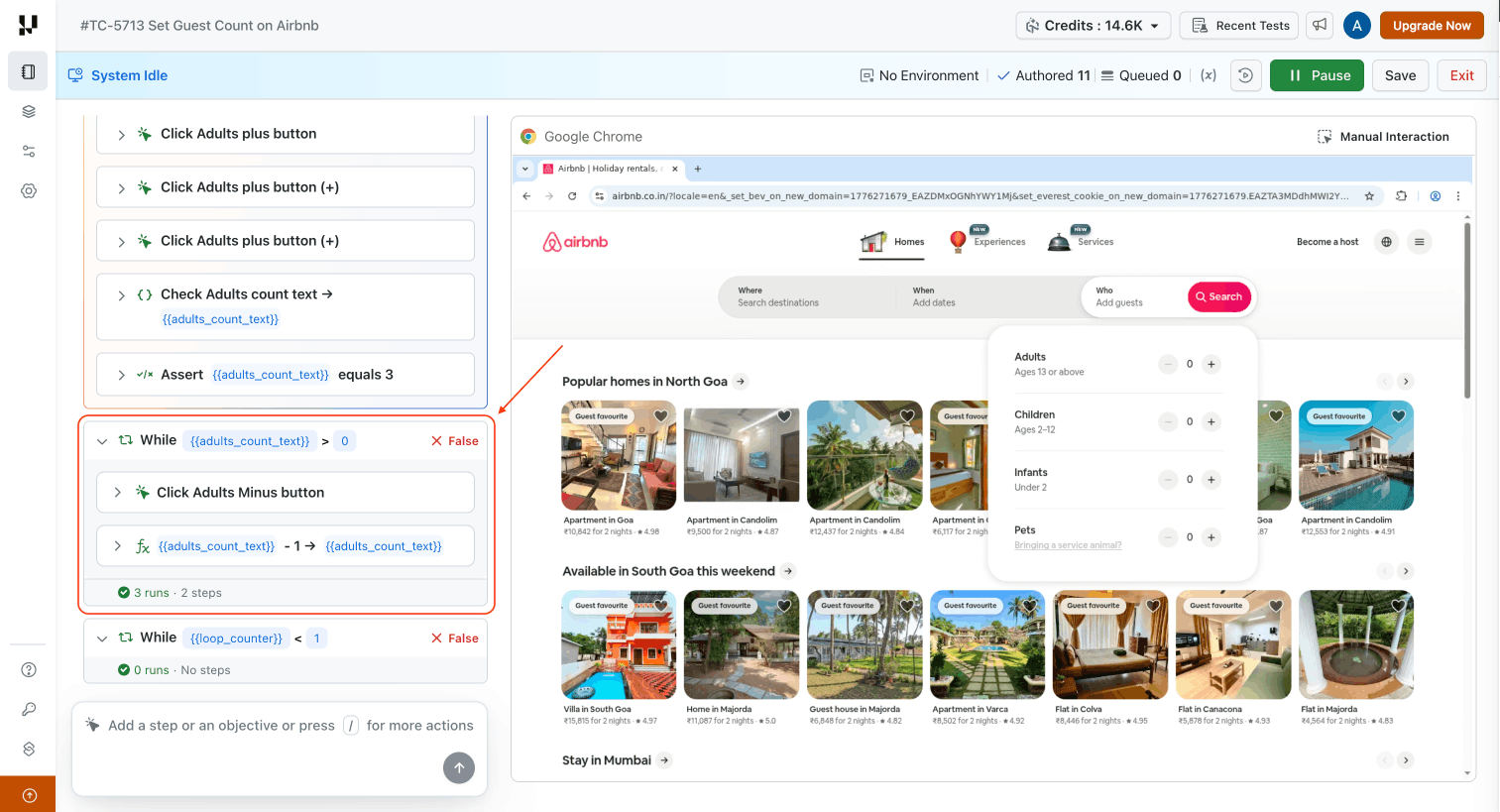 Completed While Loop showing the final condition outcome and total iterations